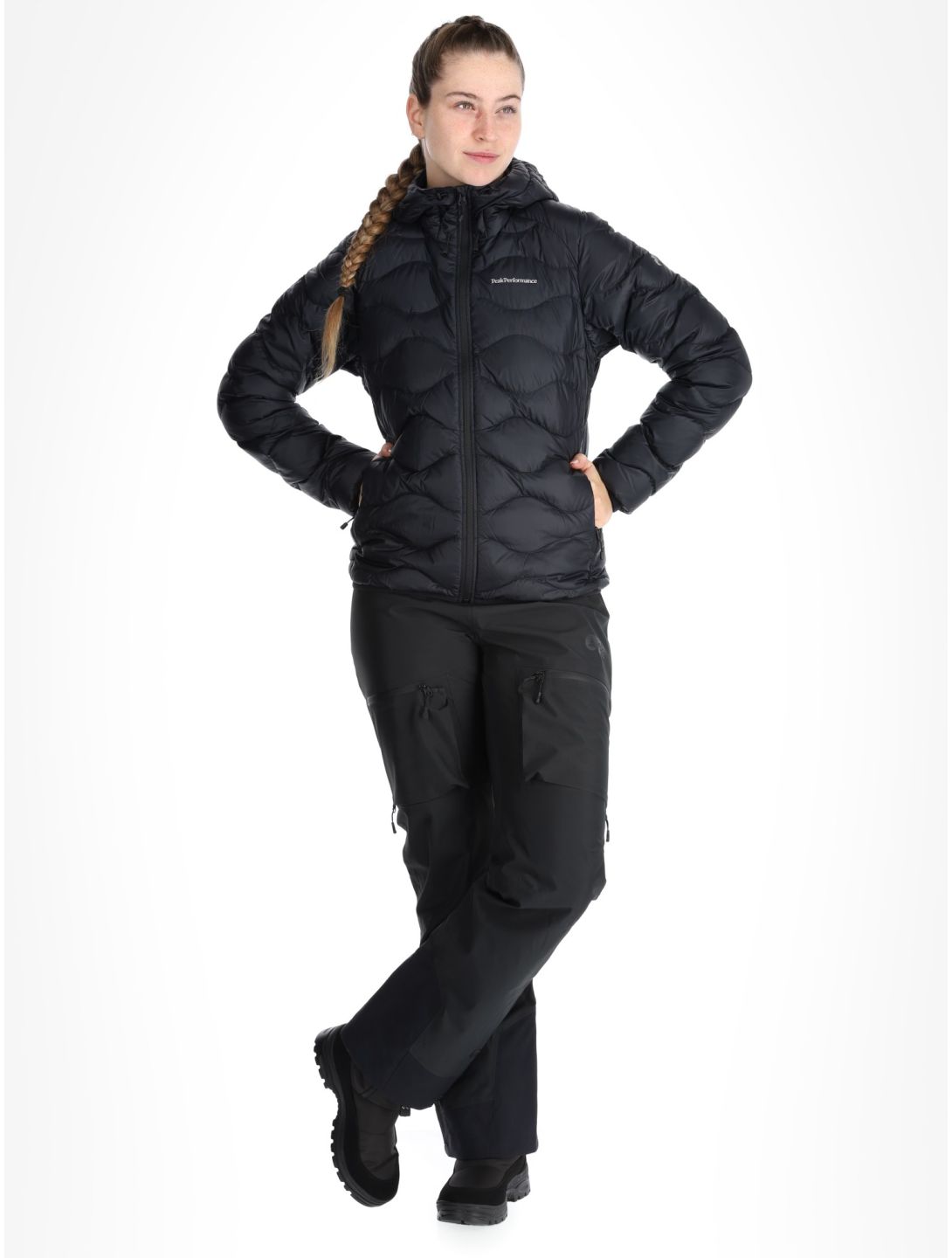 Peak Performance, W Helium Down Hood AD Midlayer (Dons) jas dames Black Zwart 