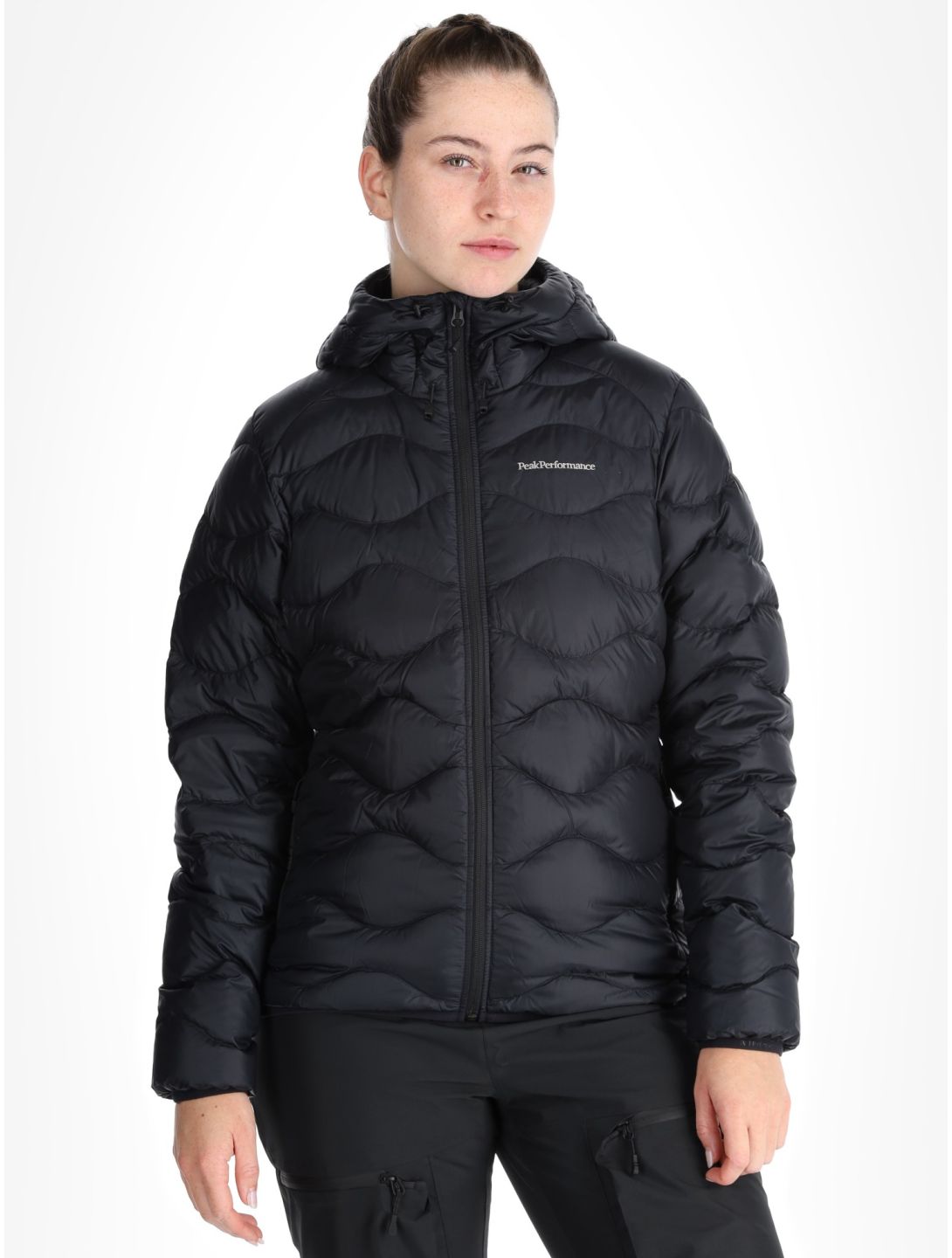 Peak Performance, W Helium Down Hood AD Midlayer (Dons) jas dames Black Zwart 