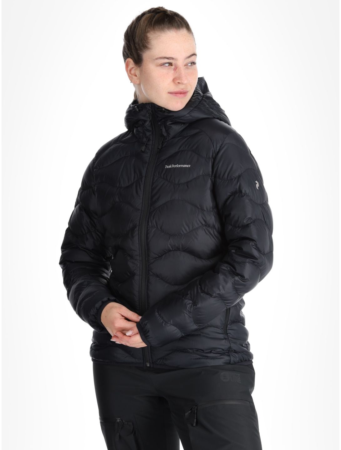 Peak Performance, W Helium Down Hood AD Midlayer (Dons) jas dames Black Zwart 