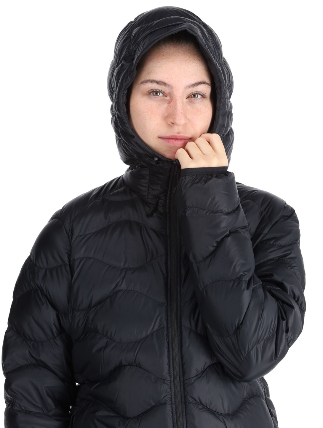 Peak Performance, W Helium Down Hood AD Midlayer (Dons) jas dames Black Zwart 