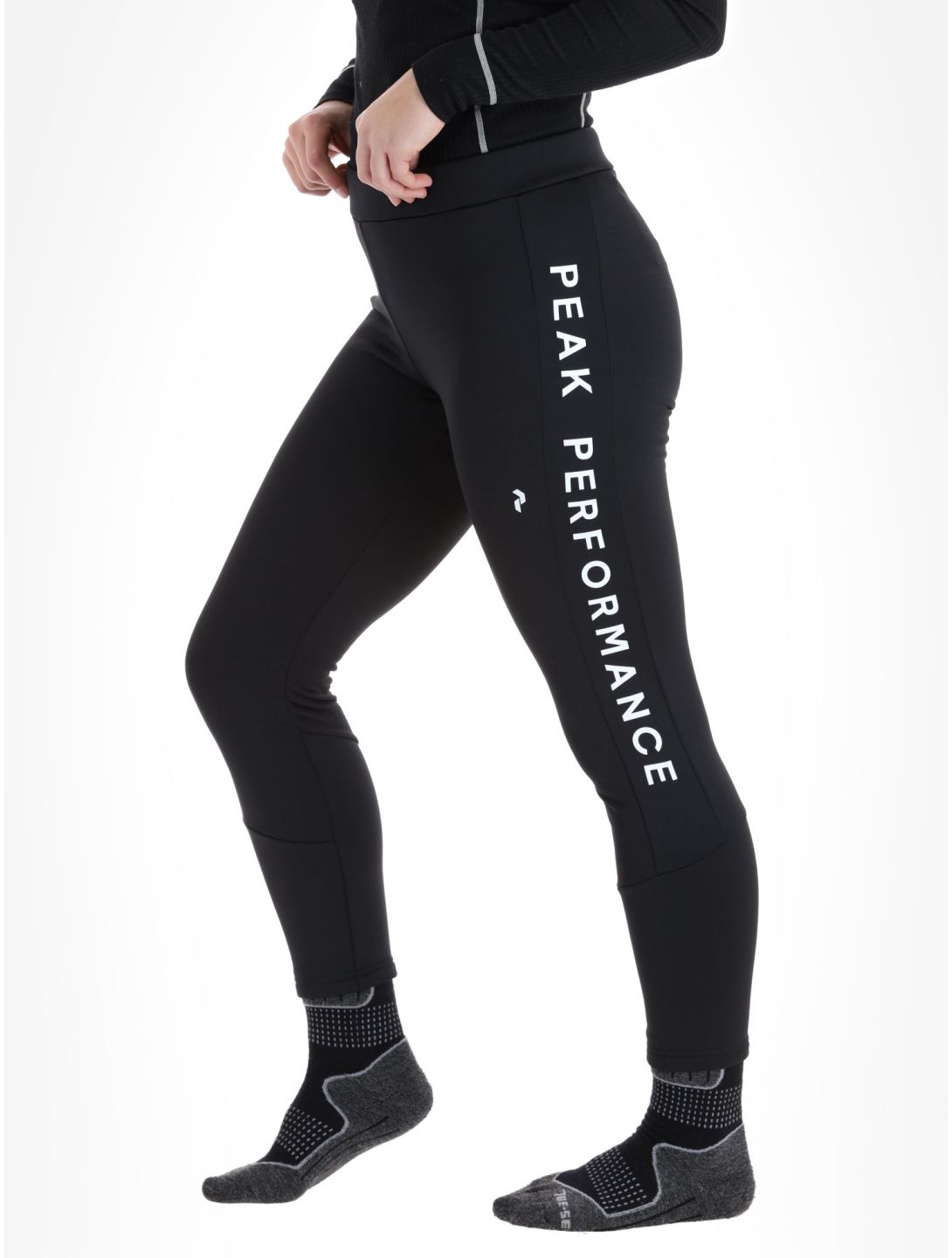 Peak Performance, W Rider Mid thermobroek dames Black-Black zwart 