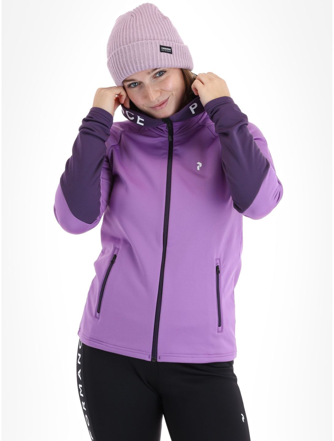 Peak Performance, W Rider Mid Zip Hood vest dames Action Lilac Indigo paars 