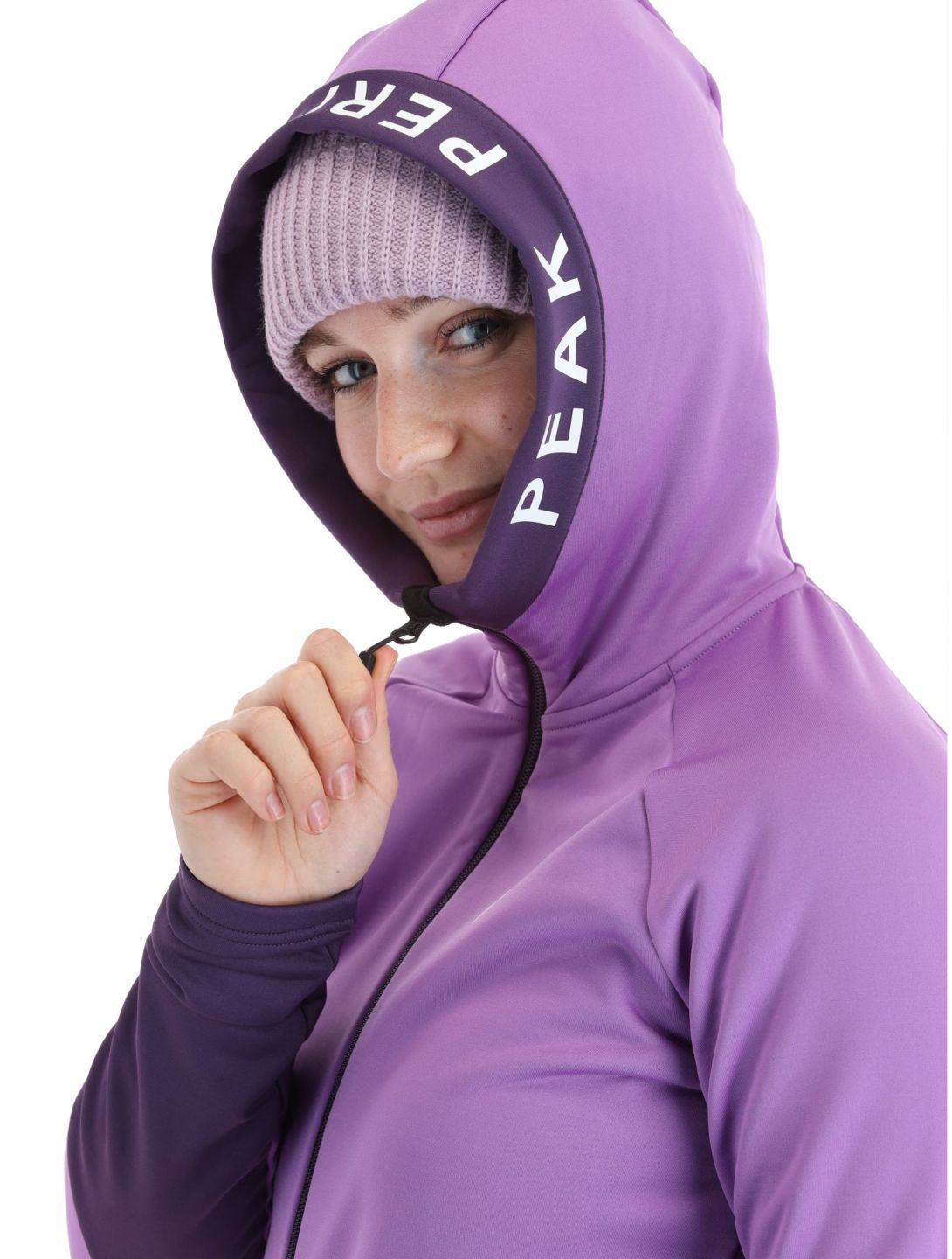 Peak Performance, W Rider Mid Zip Hood vest dames Action Lilac Indigo paars 