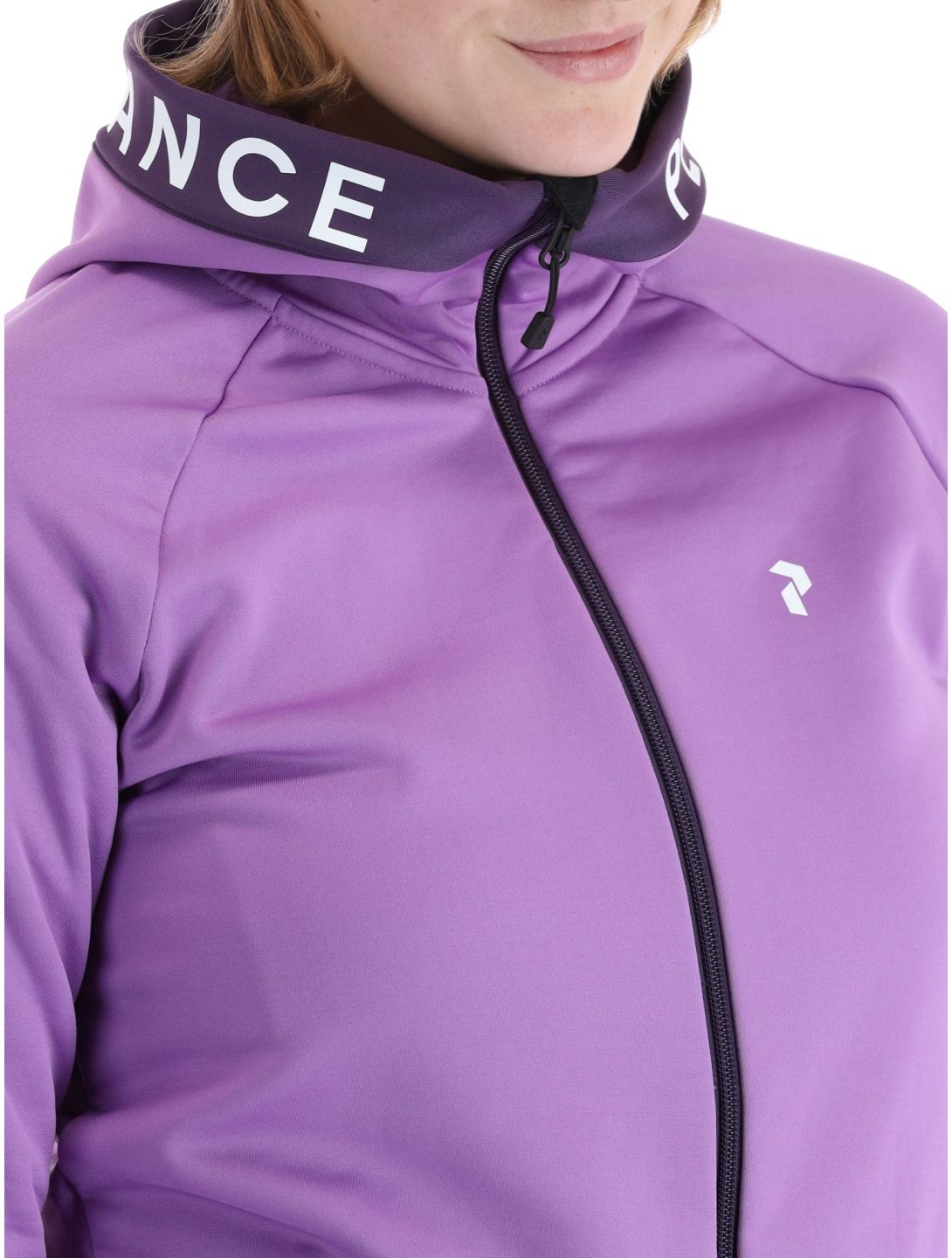 Peak Performance, W Rider Mid Zip Hood vest dames Action Lilac Indigo paars 