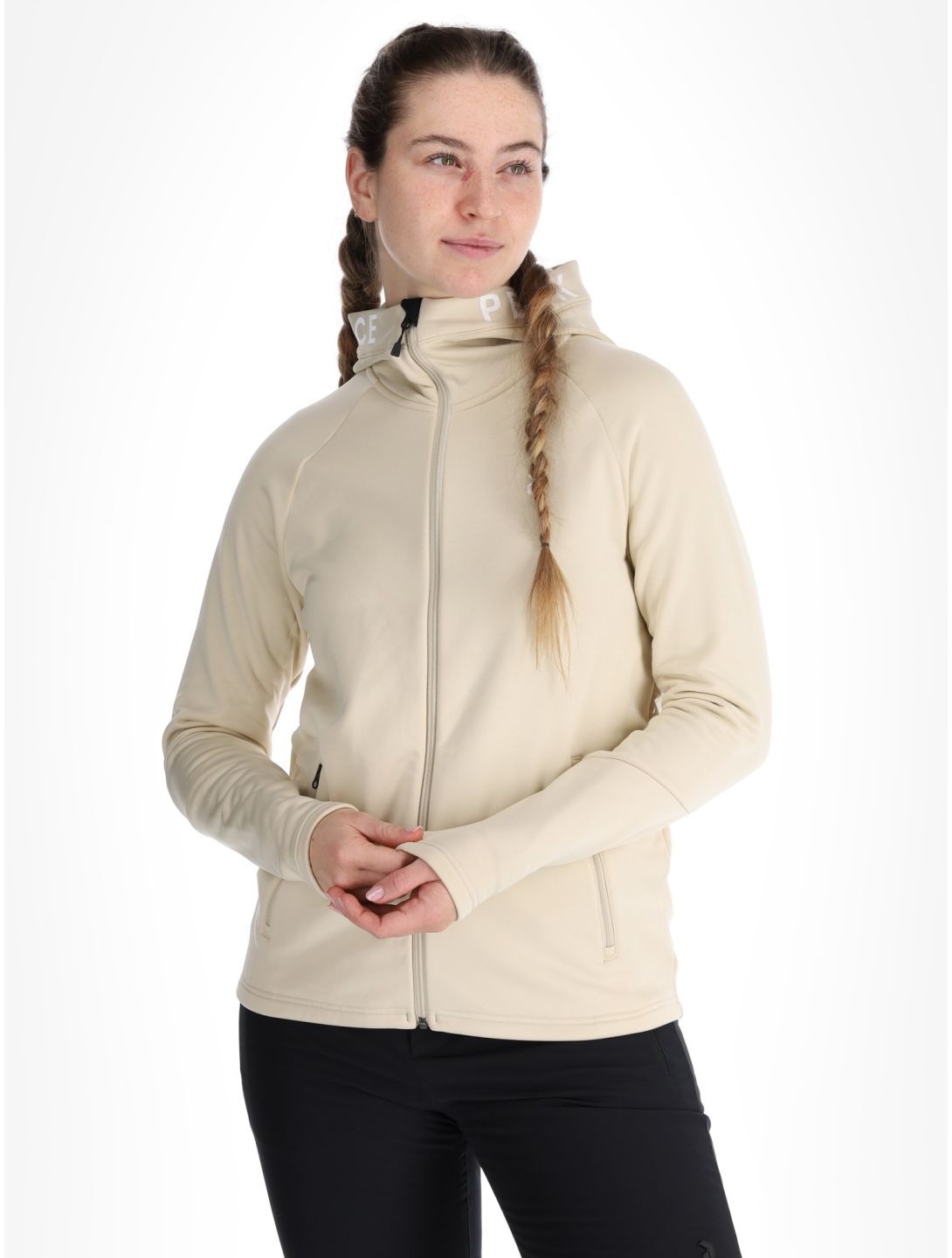 Peak Performance, W Rider Zip Hood EA Vest dames Sand Fog Beige 