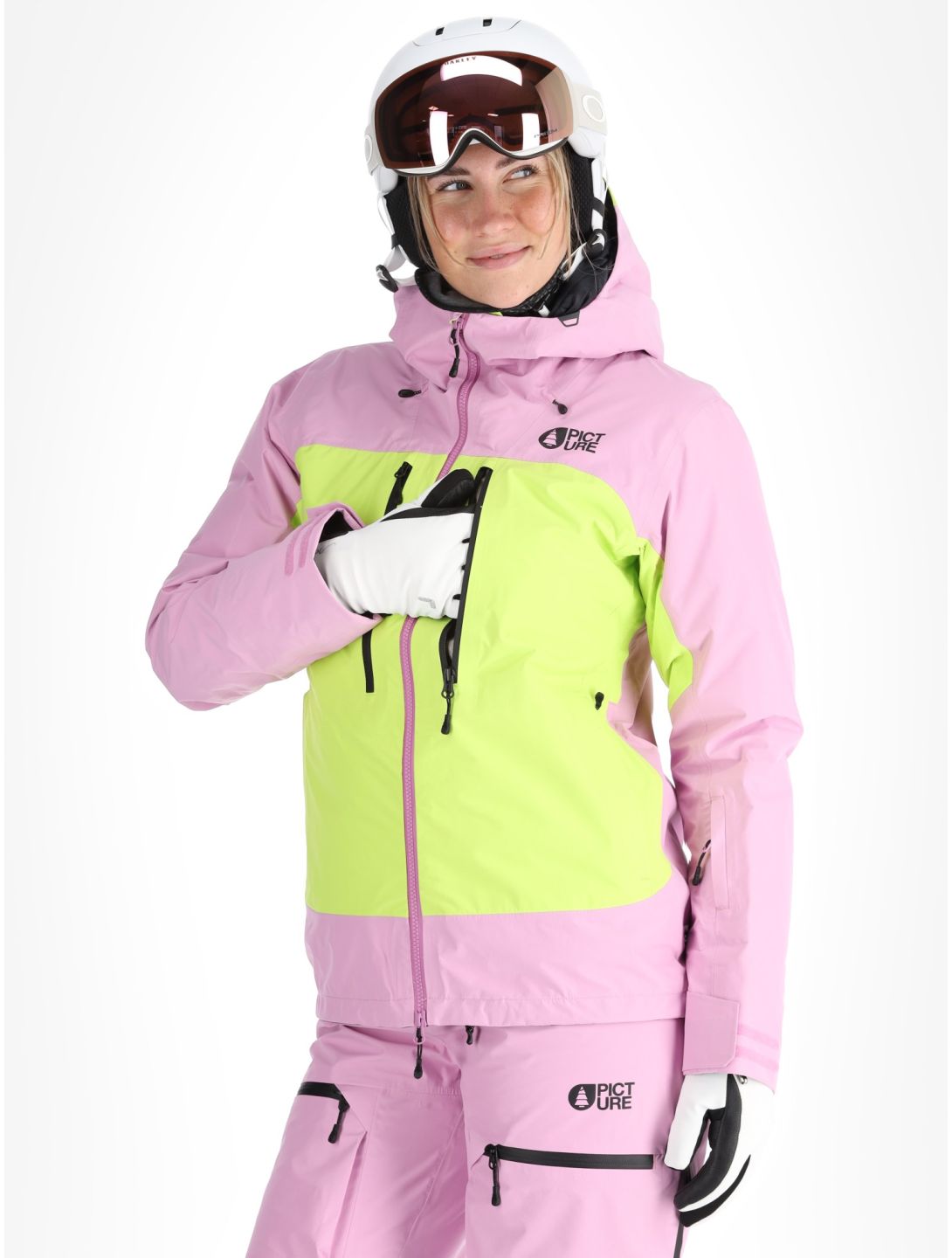 Picture, Acidid 3L AB Hardshell jas dames Orchid Acid Lime Groen, Roze 