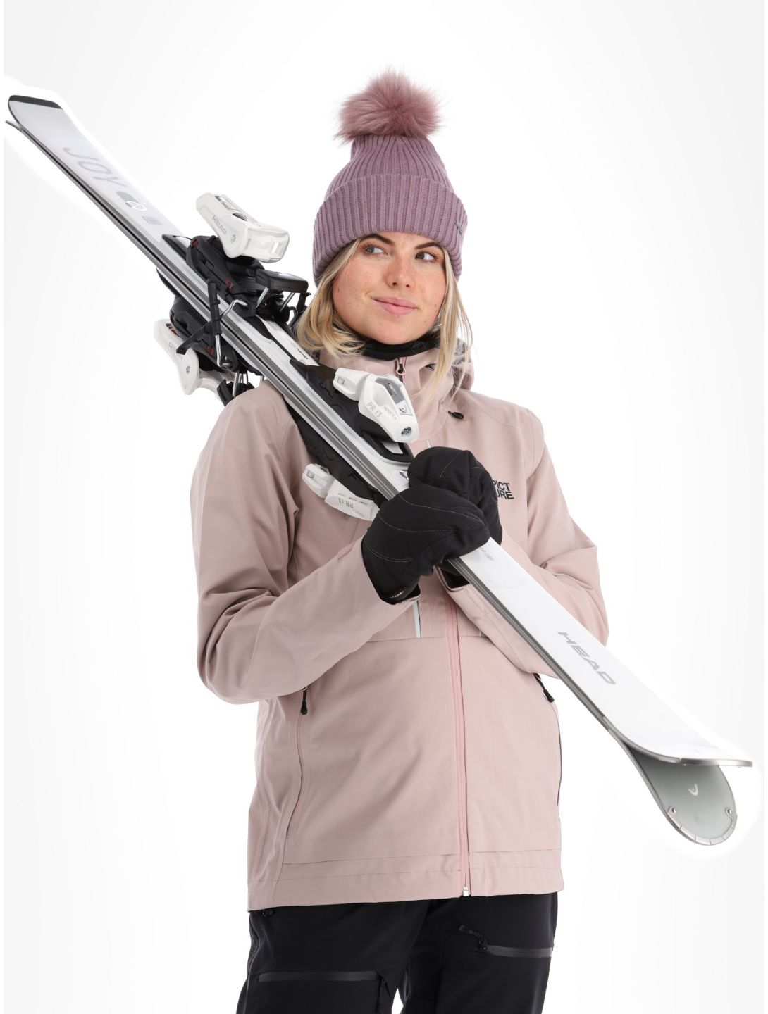 Picture, Aeron 3L hardshell ski-jas dames Shadow Gray roze 