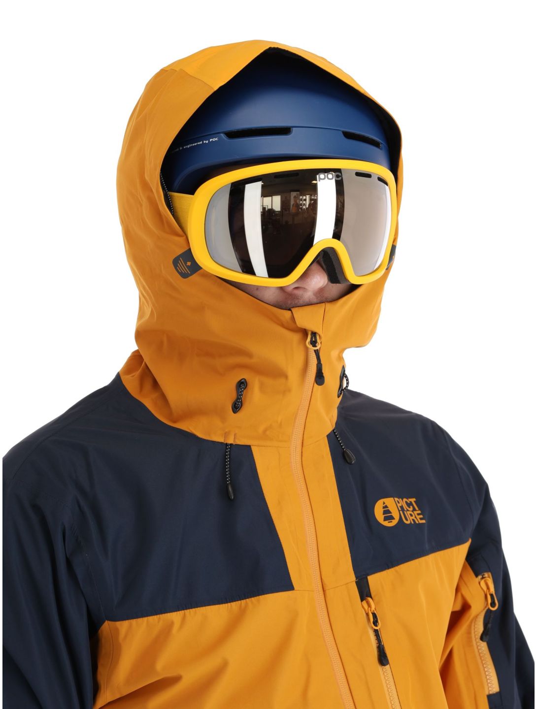 Picture, Broader 3L hardshell ski-jas heren Camel-Dark Blue blauw, oranje 