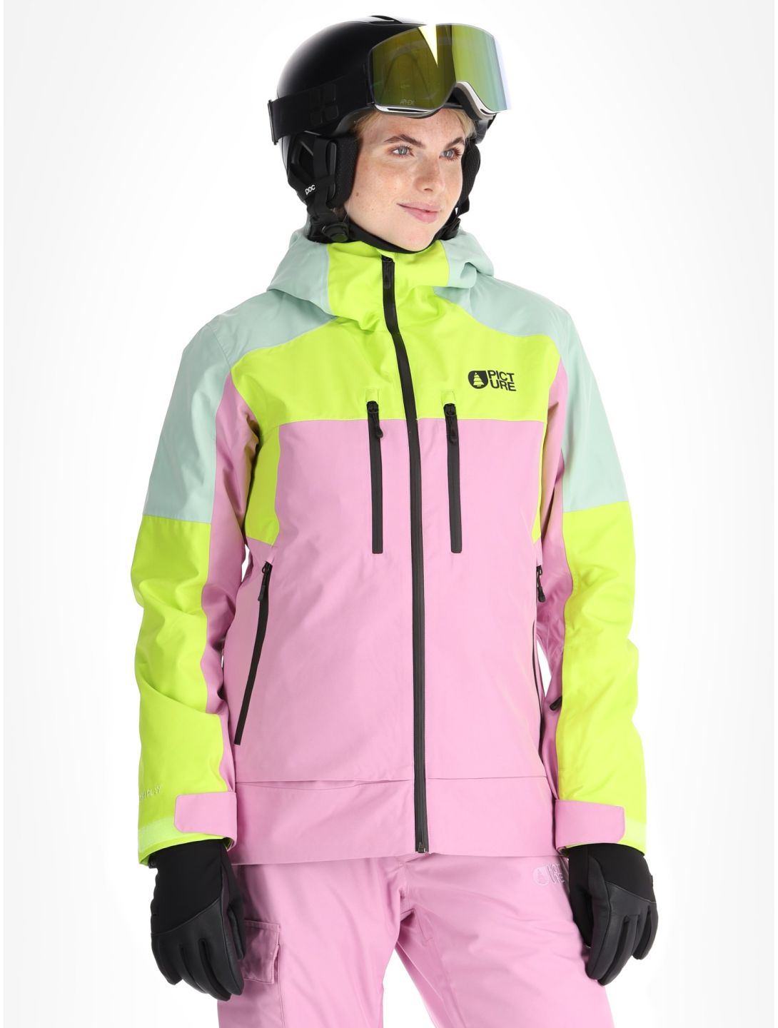 Picture, Exa ski-jas dames Orchid Acid Lime Silt Green groen, roze 