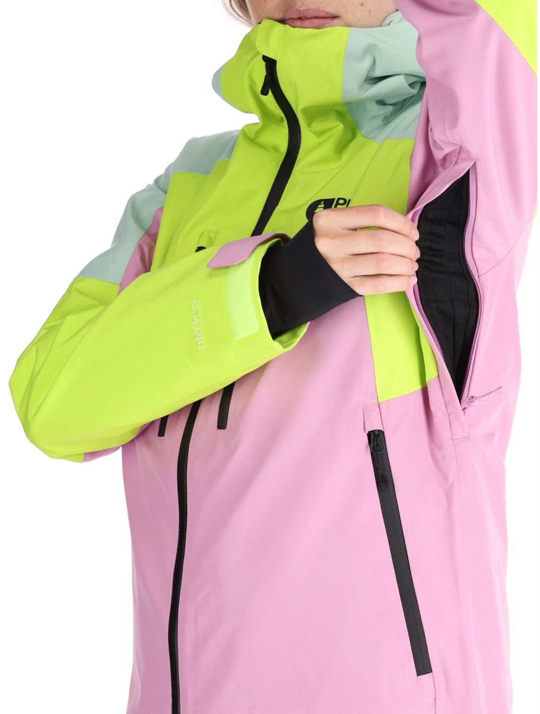 Picture, Exa ski-jas dames Orchid Acid Lime Silt Green groen, roze 