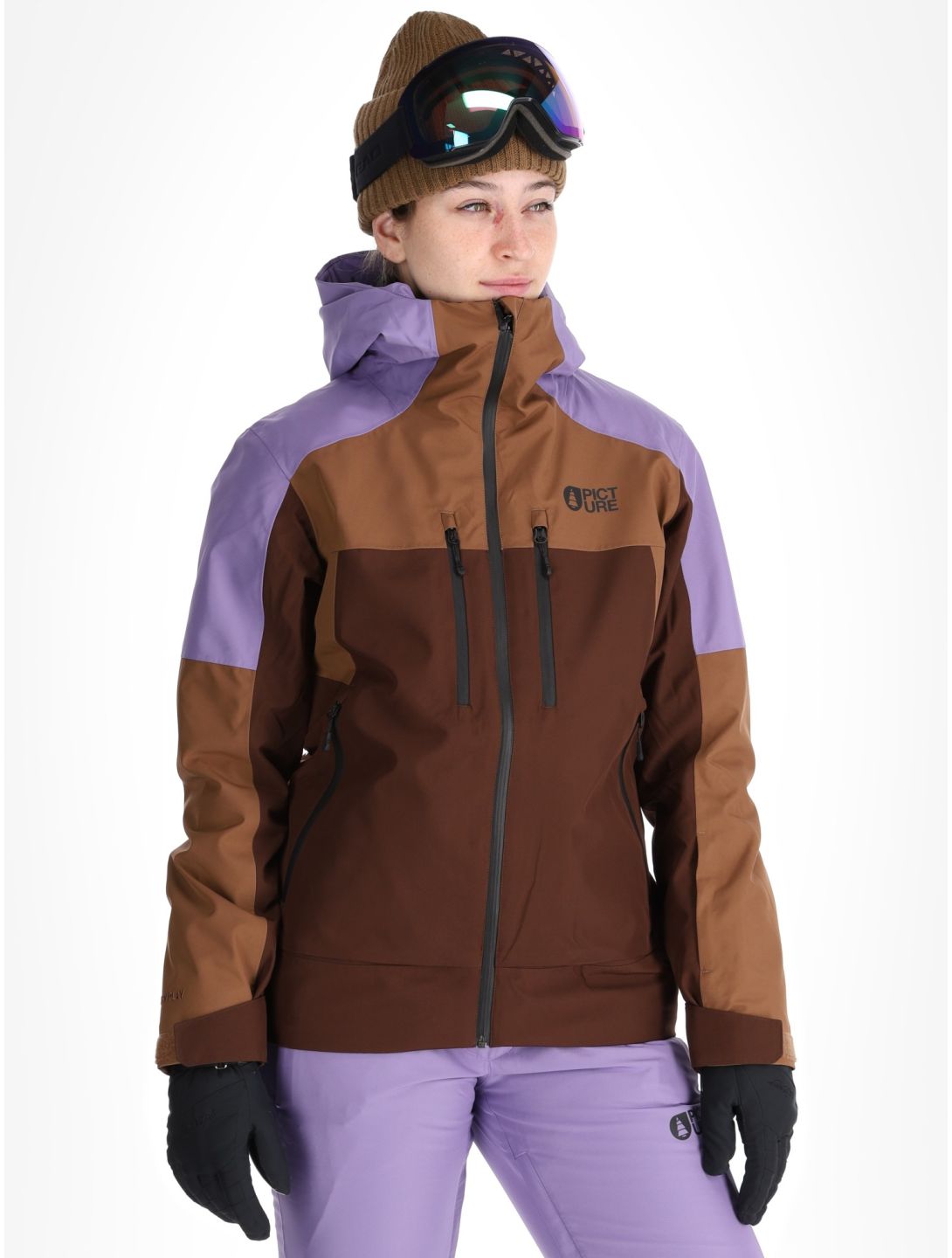 Picture, Exa ski-jas dames Paisley Purple Cocoa Brown Chicory Coffee bruin, paars 