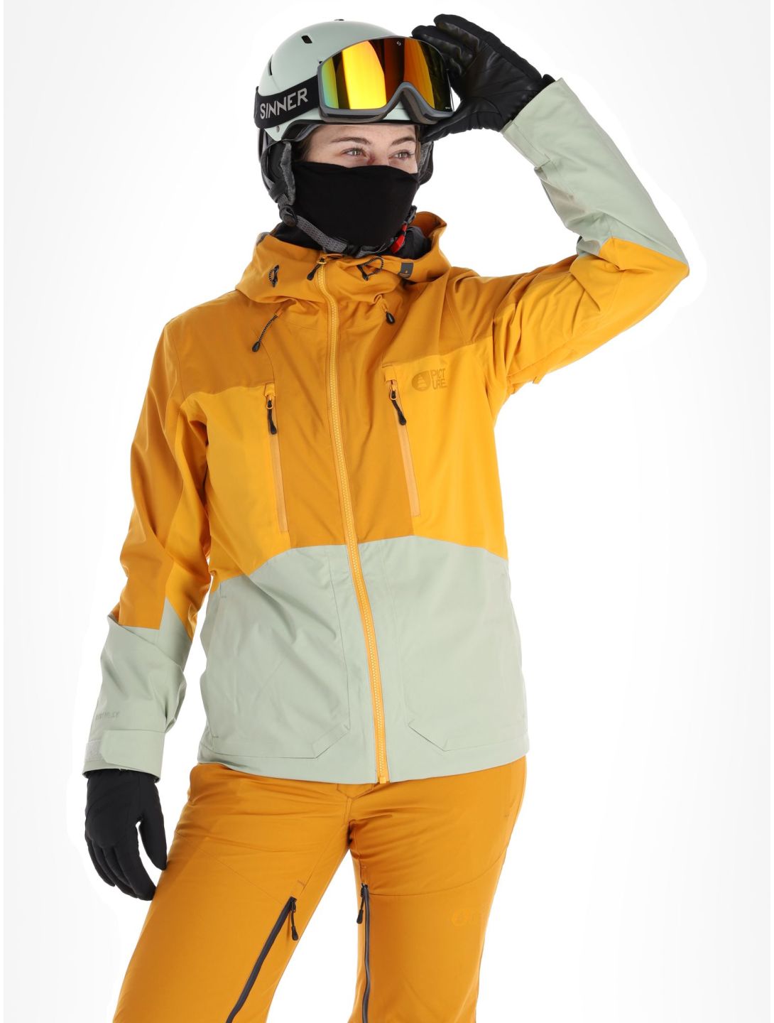 Picture, Fresya ski-jas dames Desert Sage groen, oranje 