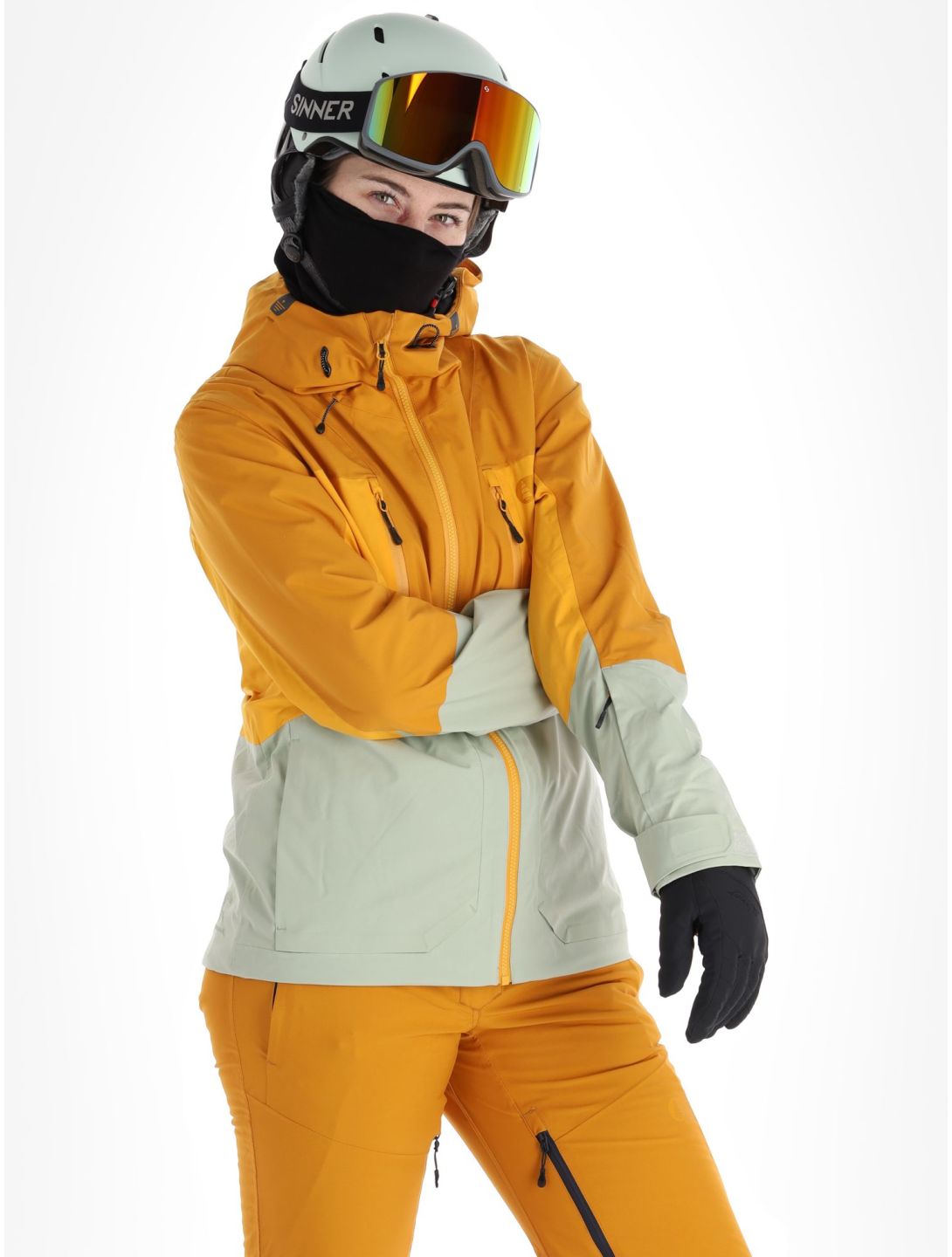 Picture, Fresya ski-jas dames Desert Sage groen, oranje 