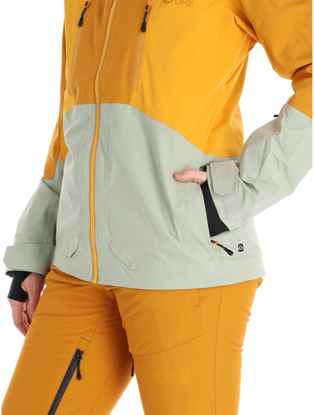 Picture, Fresya ski-jas dames Desert Sage groen, oranje 