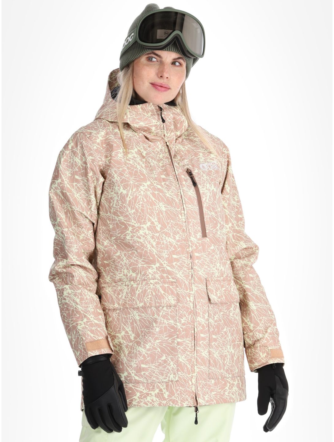 Picture, Glawi ski-jas dames Textury Print beige 