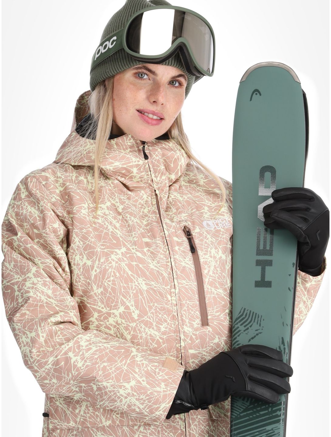 Picture, Glawi ski-jas dames Textury Print beige 