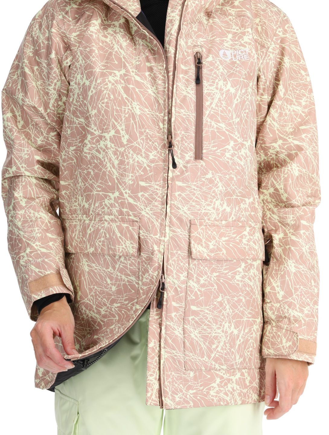 Picture, Glawi ski-jas dames Textury Print beige 