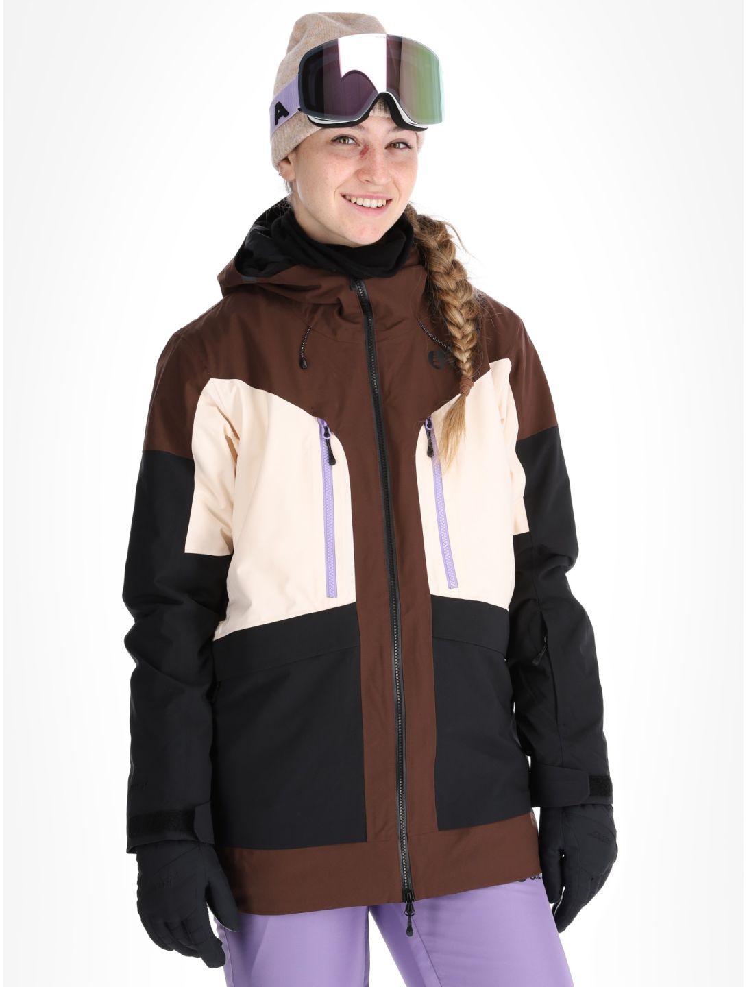 Picture, Haakon ski-jas dames Chicory Coffee Vanilla B lack beige, bruin 