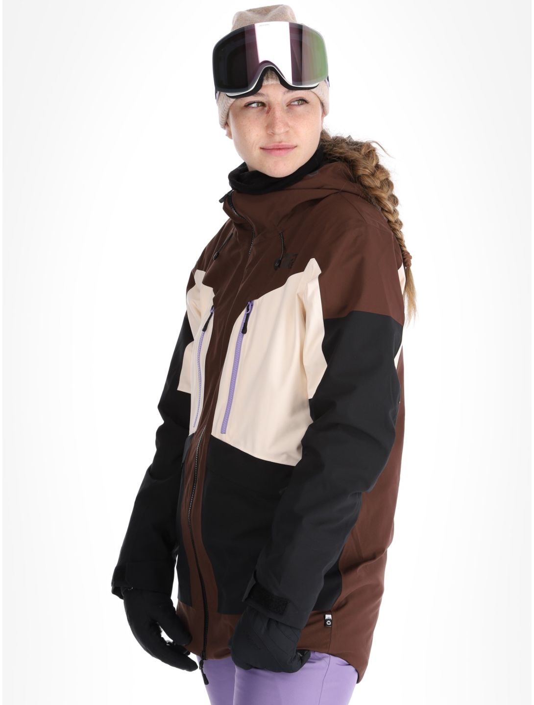 Picture, Haakon ski-jas dames Chicory Coffee Vanilla B lack beige, bruin 