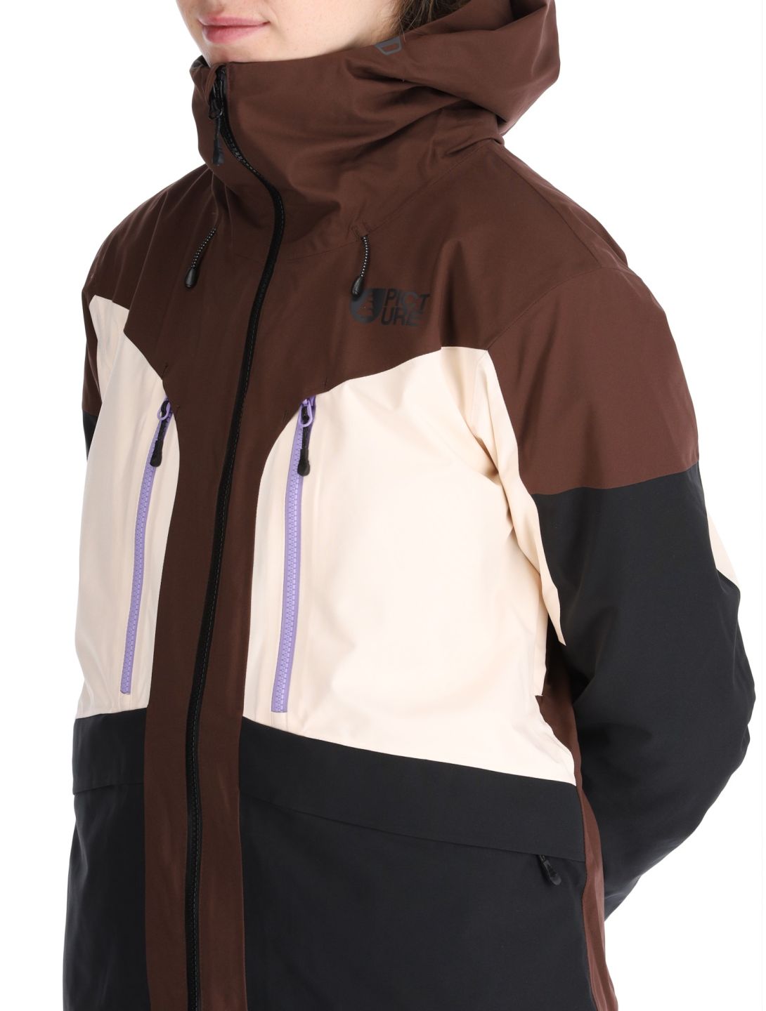 Picture, Haakon ski-jas dames Chicory Coffee Vanilla B lack beige, bruin 