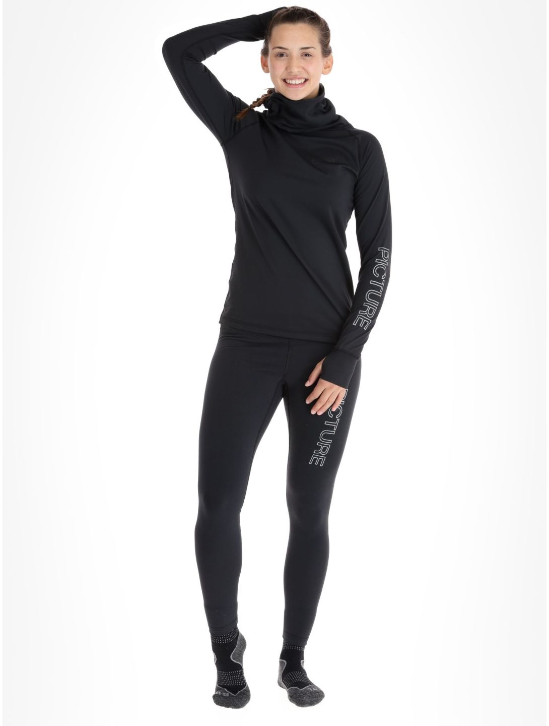 Picture, Pagaya High Fleece thermoshirt dames Black zwart 