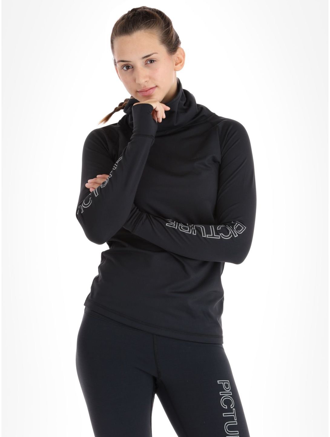 Picture, Pagaya High Fleece thermoshirt dames Black zwart 