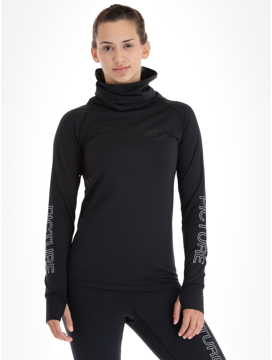 Picture, Pagaya High Fleece thermoshirt dames Black zwart 