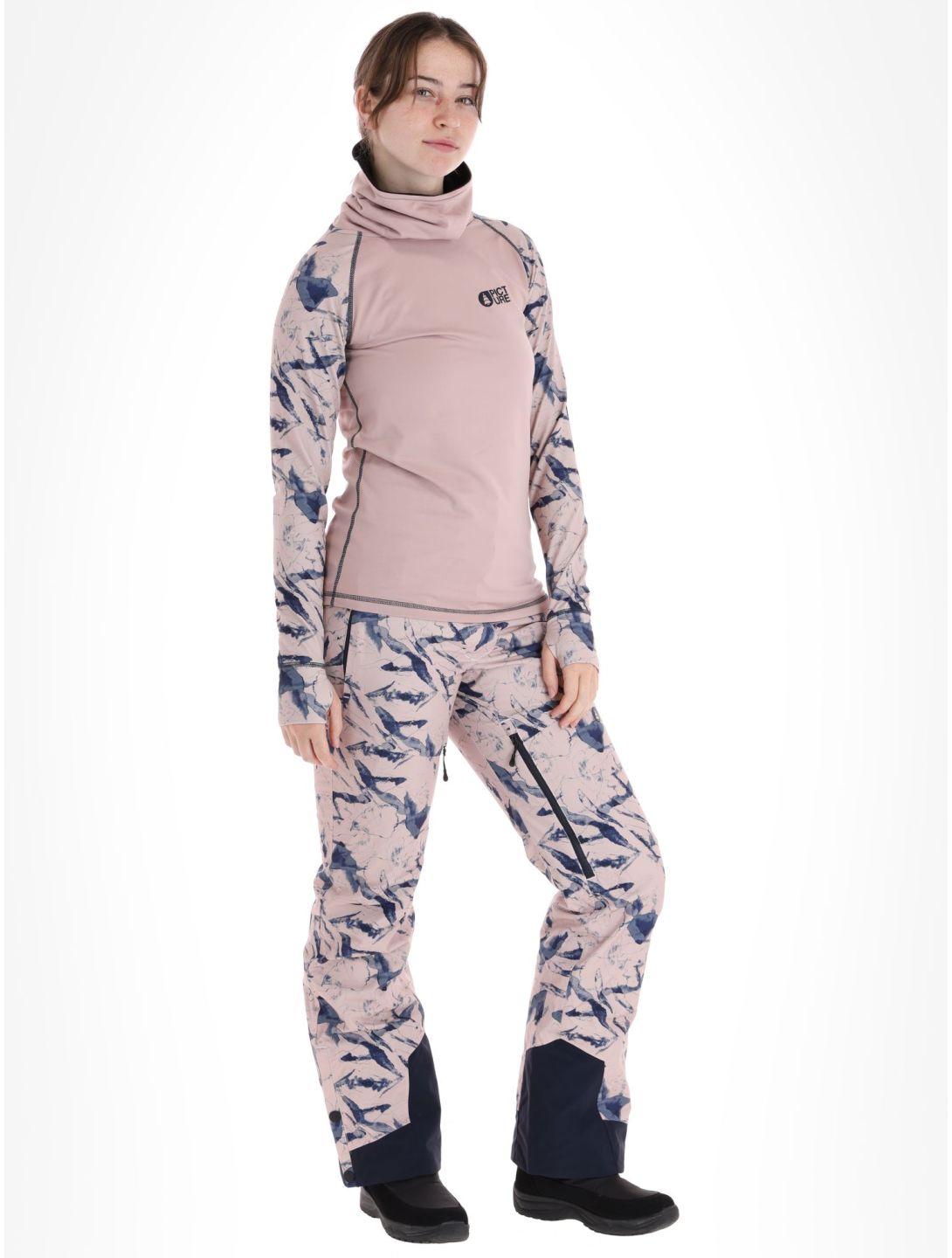 Picture, Pagaya High Fleece thermoshirt dames Shadow Gray roze 