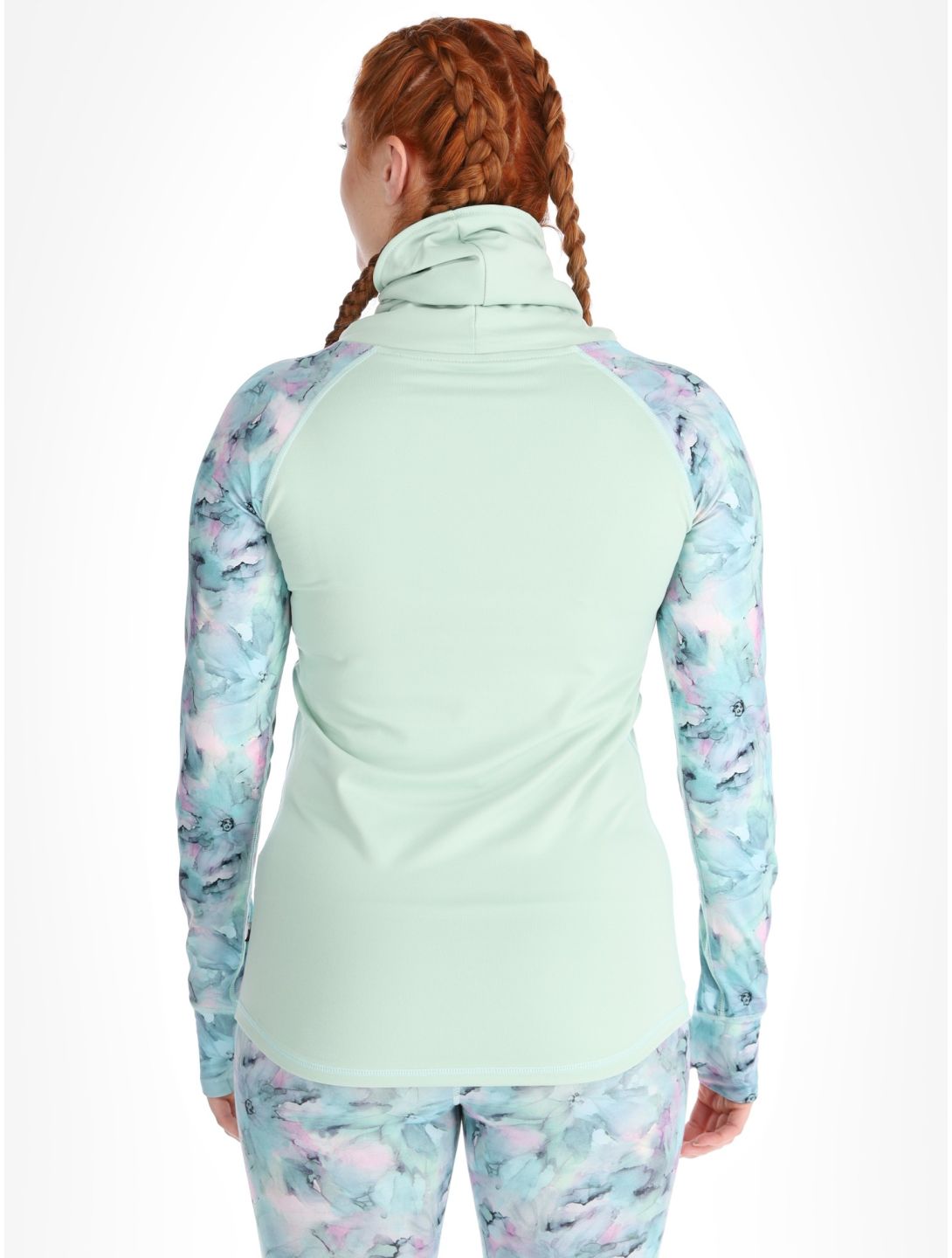 Picture, Pagaya High Fleece FA Thermoshirt dames Blurry Water Silt Green Groen 