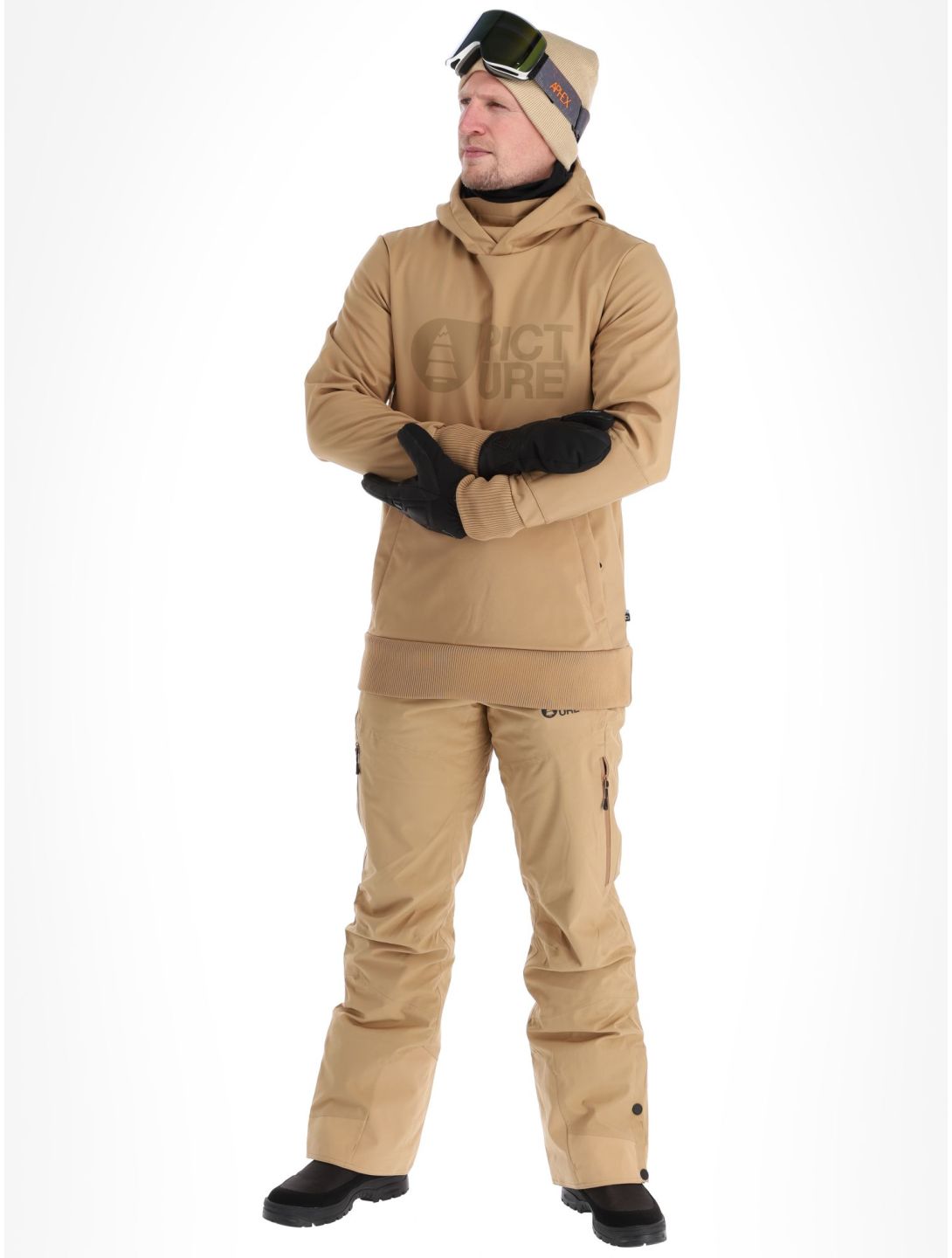 Picture, Parker softshell ski-jas heren Tannin beige 