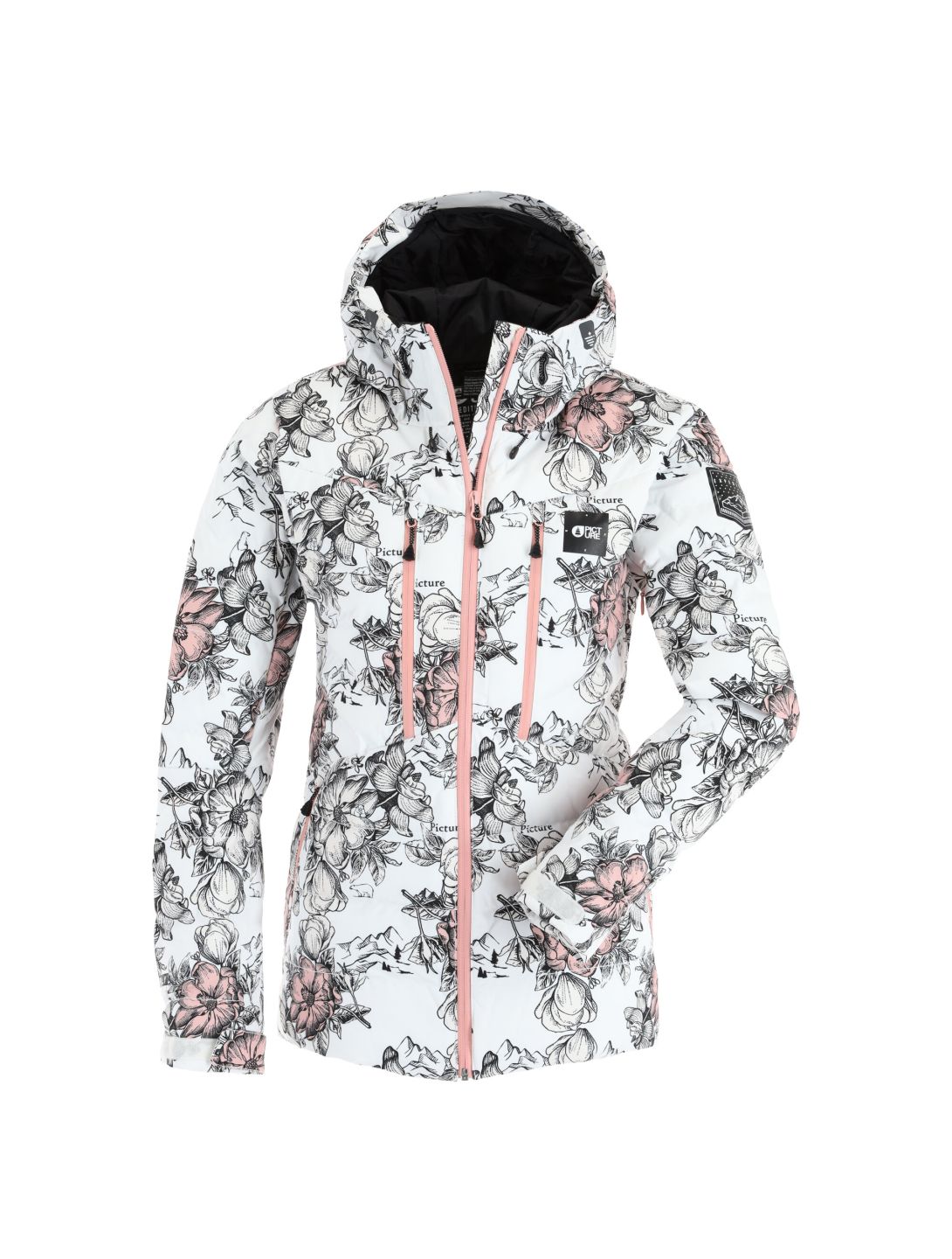 Picture, Pluma Jkt ski-jas slim fit dames peonies Wit