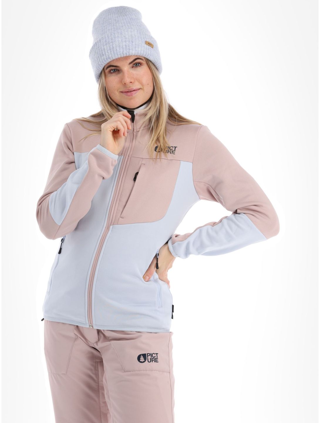 Picture, Rommana Fleece vest dames Ice Melt blauw, roze 