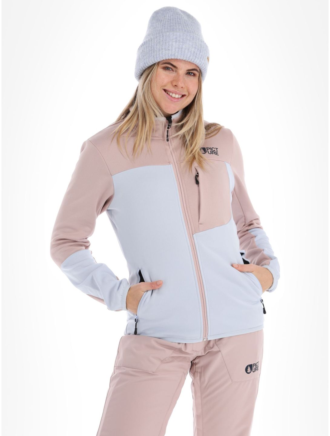 Picture, Rommana Fleece vest dames Ice Melt blauw, roze 