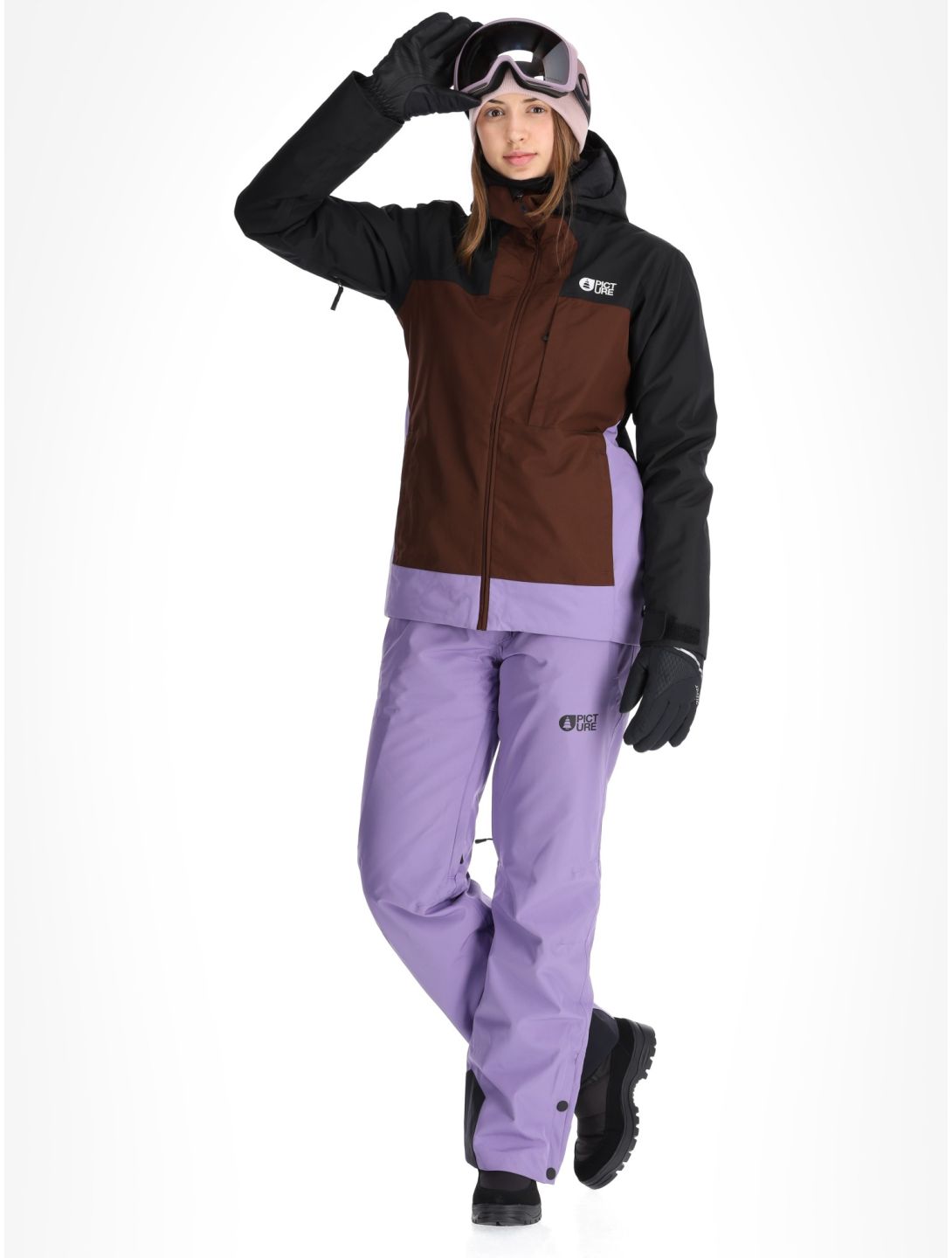 Picture, Seakrest ski-jas dames Black Chicory Coffee Paisley Purple bruin, paars, zwart 