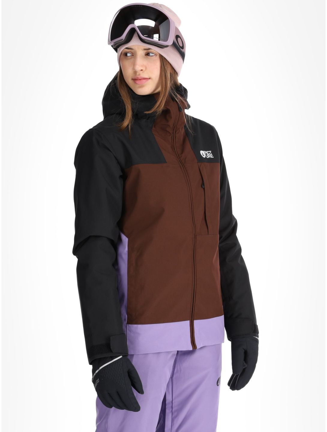 Picture, Seakrest ski-jas dames Black Chicory Coffee Paisley Purple bruin, paars, zwart 