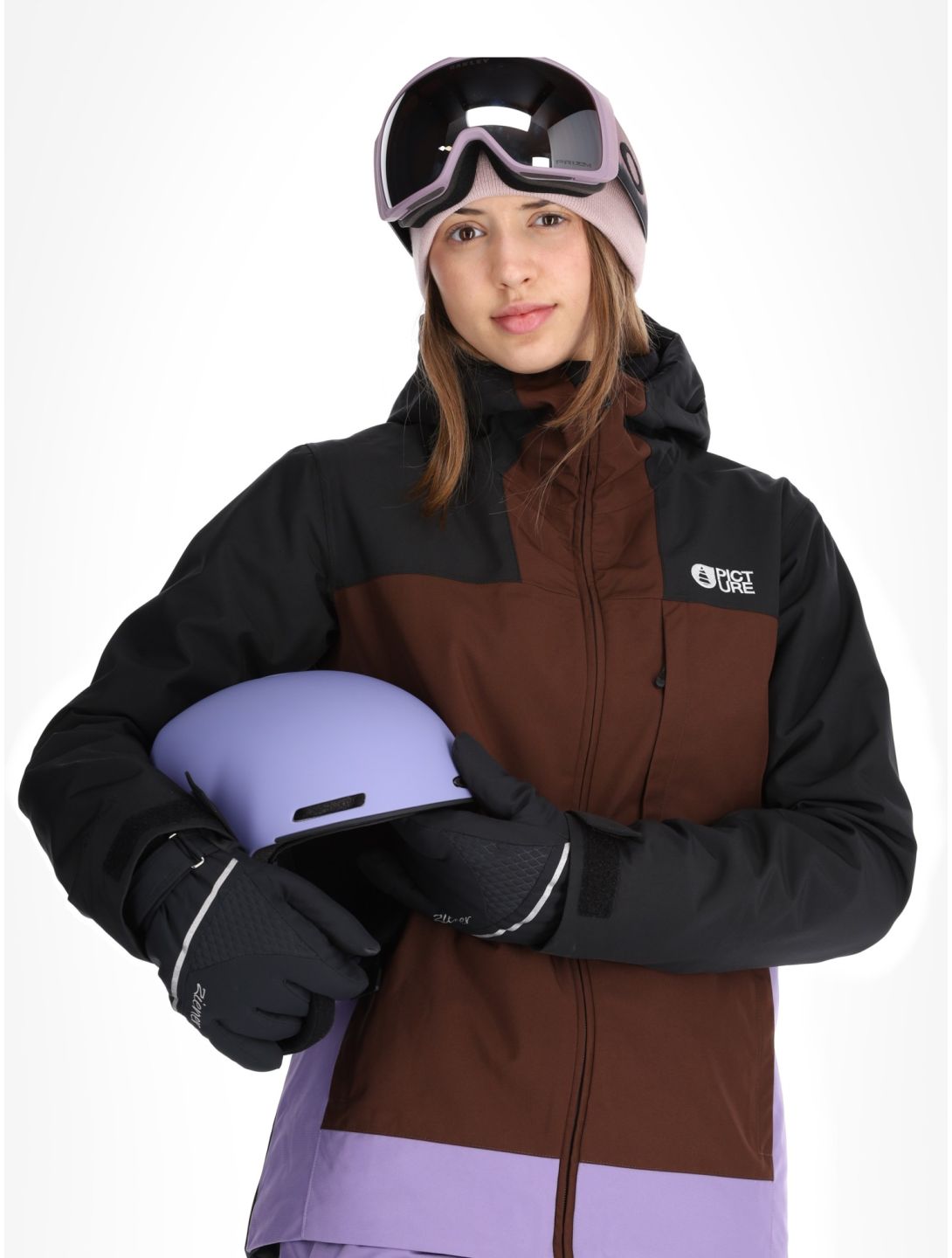 Picture, Seakrest ski-jas dames Black Chicory Coffee Paisley Purple bruin, paars, zwart 