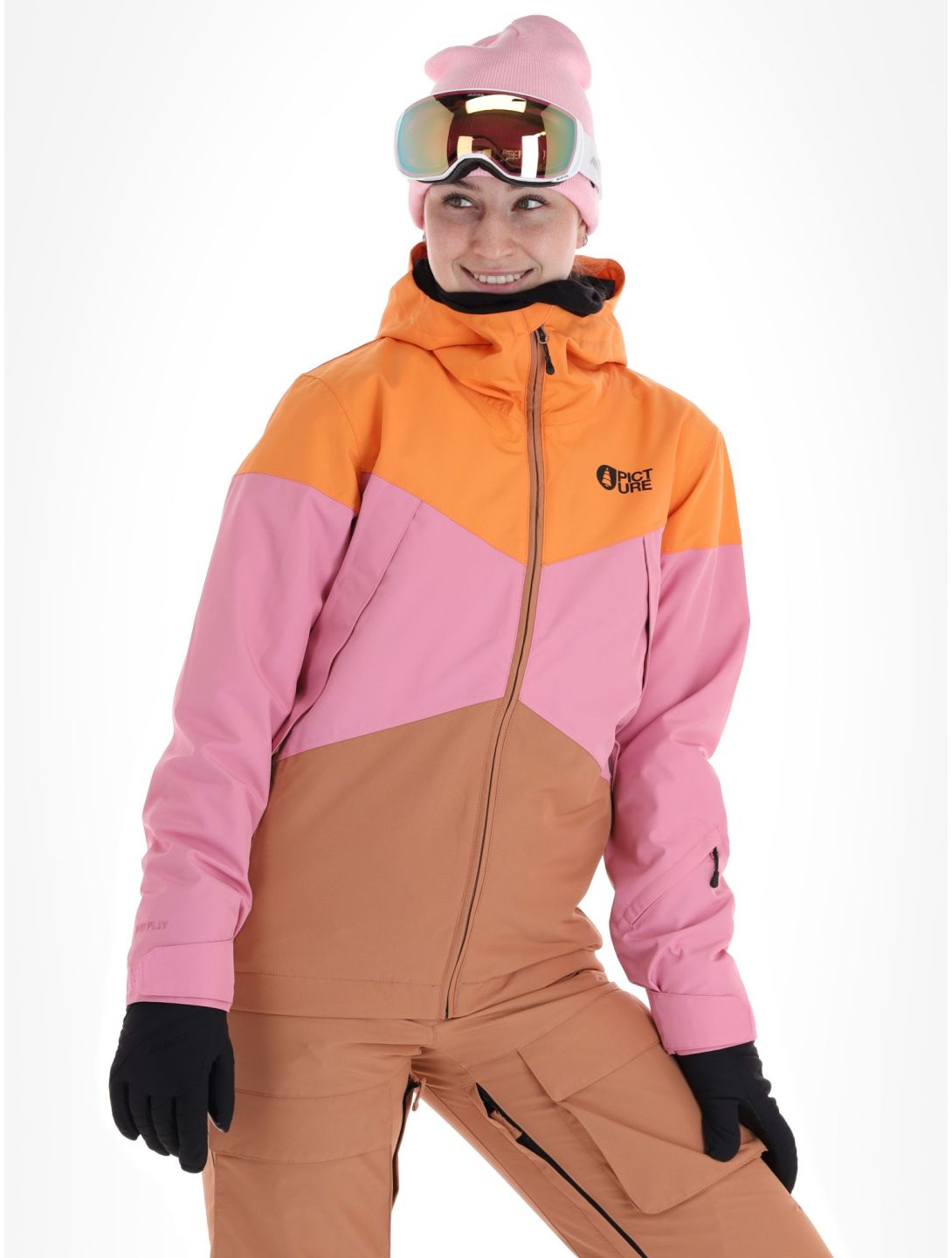 Picture, Seakrest ski-jas dames Latte beige, oranje, roze 