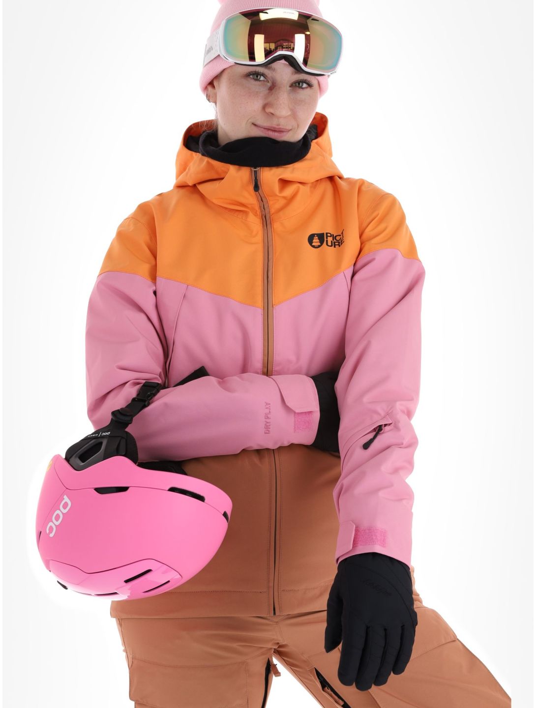 Picture, Seakrest ski-jas dames Latte beige, oranje, roze 