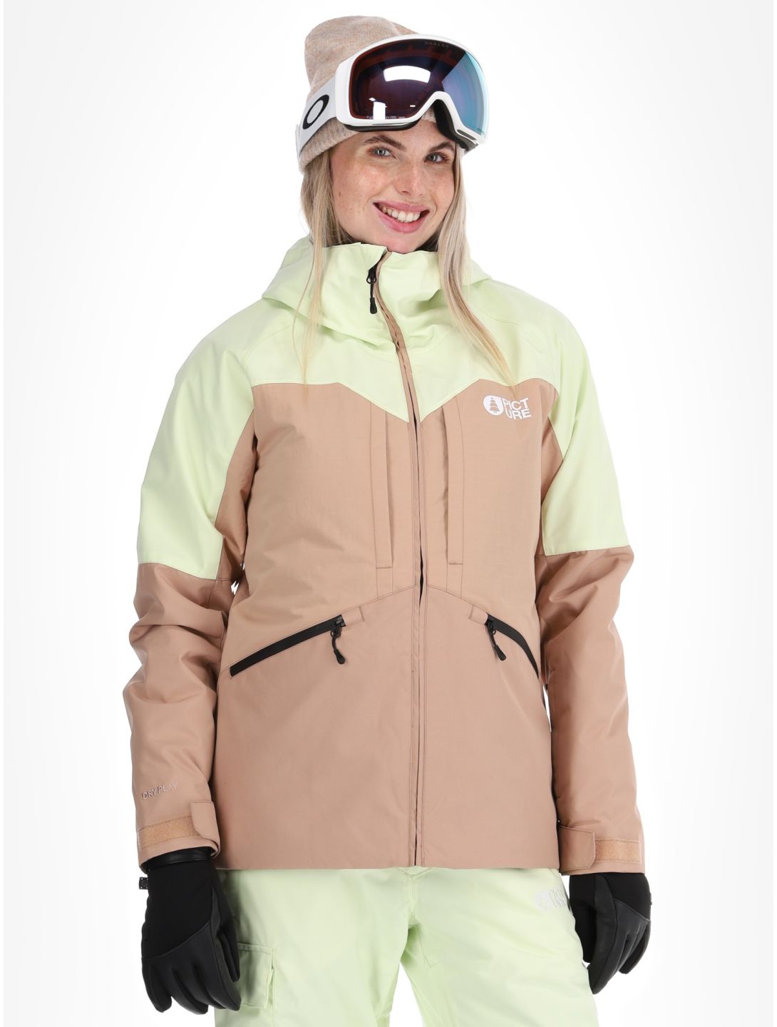 Picture, Sitkah ski-jas dames Lime Cream Roebuck bruin, groen 