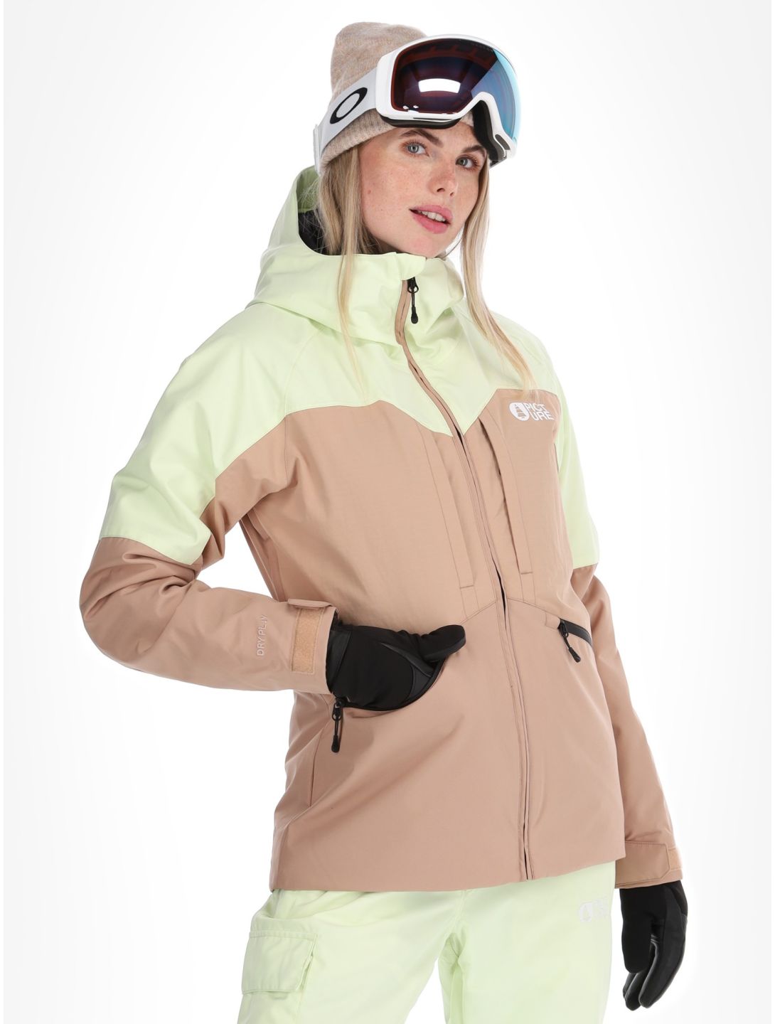 Picture, Sitkah ski-jas dames Lime Cream Roebuck bruin, groen 