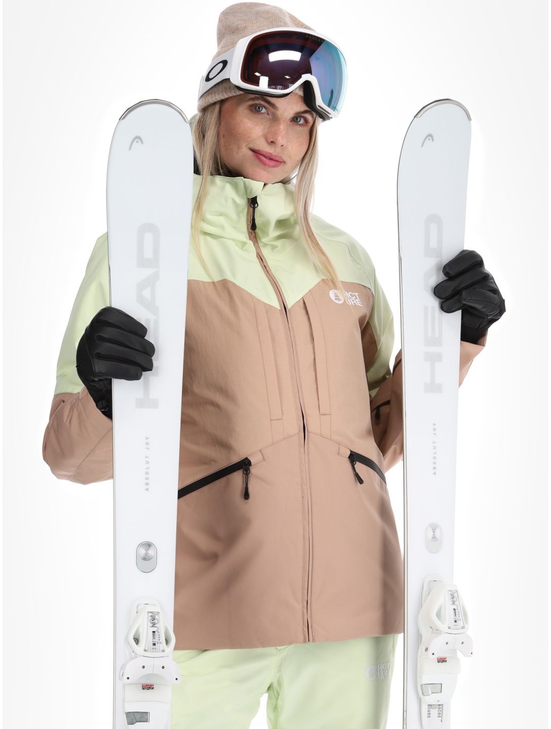 Picture, Sitkah ski-jas dames Lime Cream Roebuck bruin, groen 