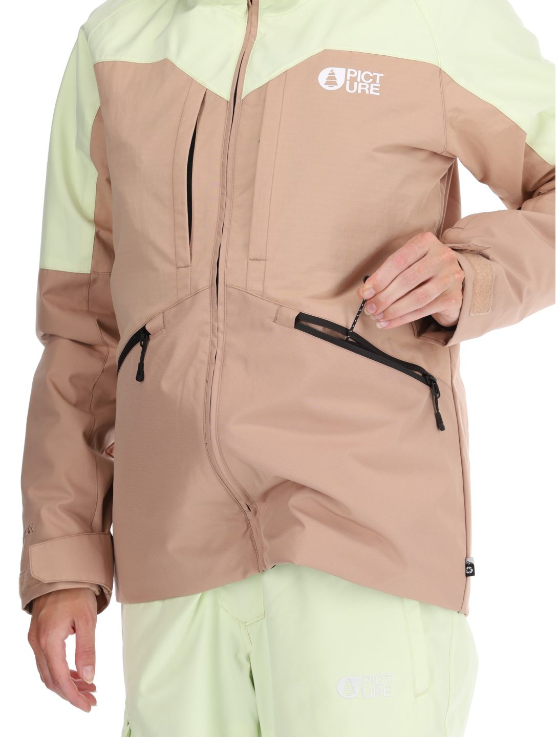 Picture, Sitkah ski-jas dames Lime Cream Roebuck bruin, groen 