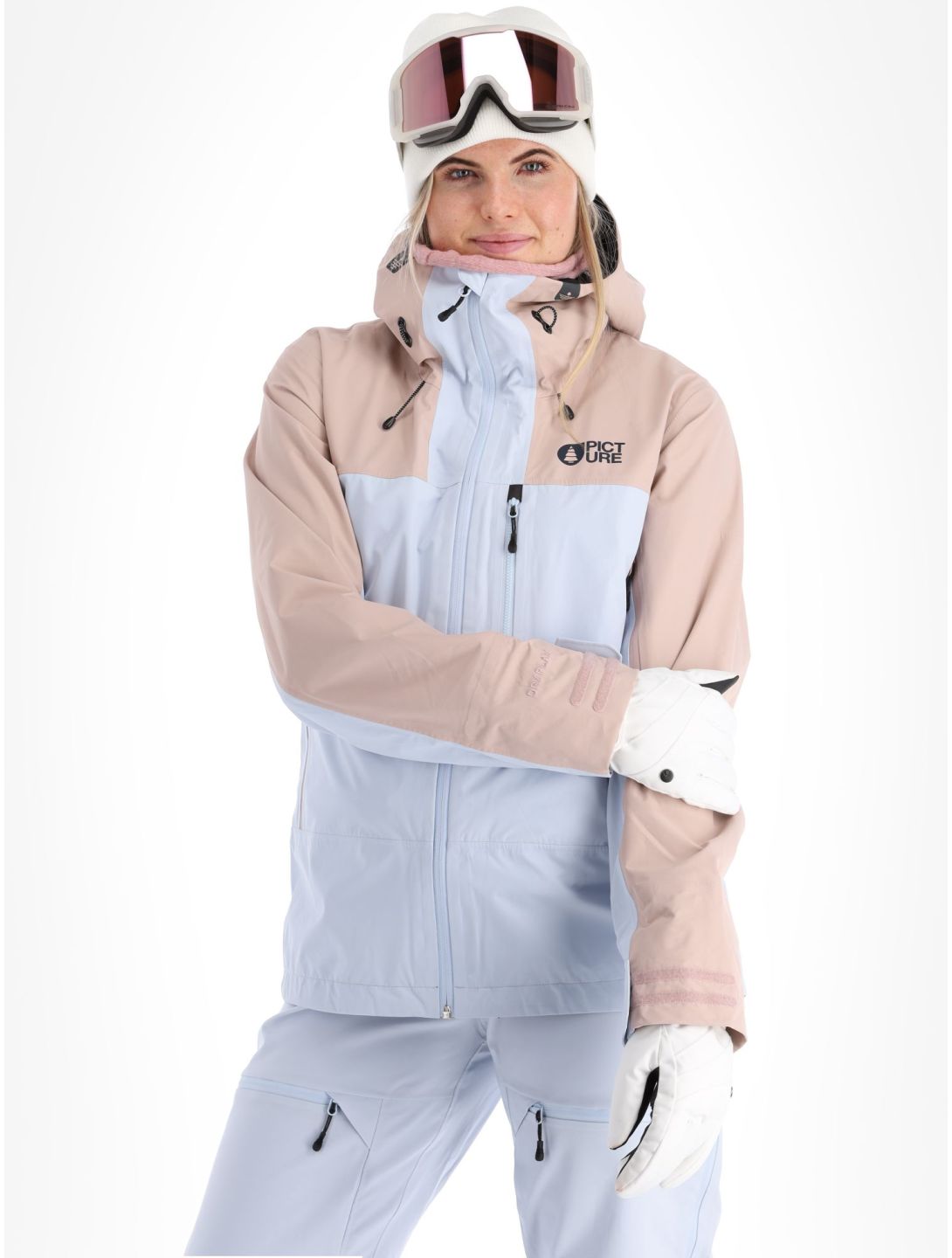 Picture, Sylva 3L hardshell ski-jas dames Ice Melt blauw, roze 