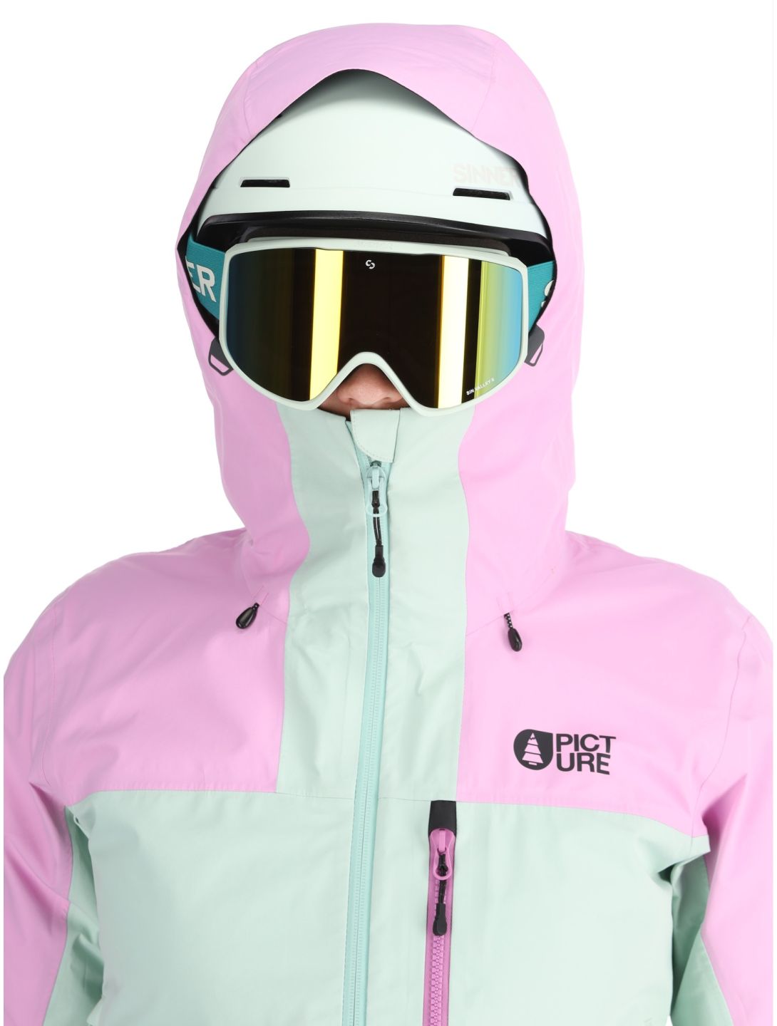 Picture, Sylva 3L AB Hardshell jas dames Orchid Silt Green Acid Lime Grijs, Groen, Roze 