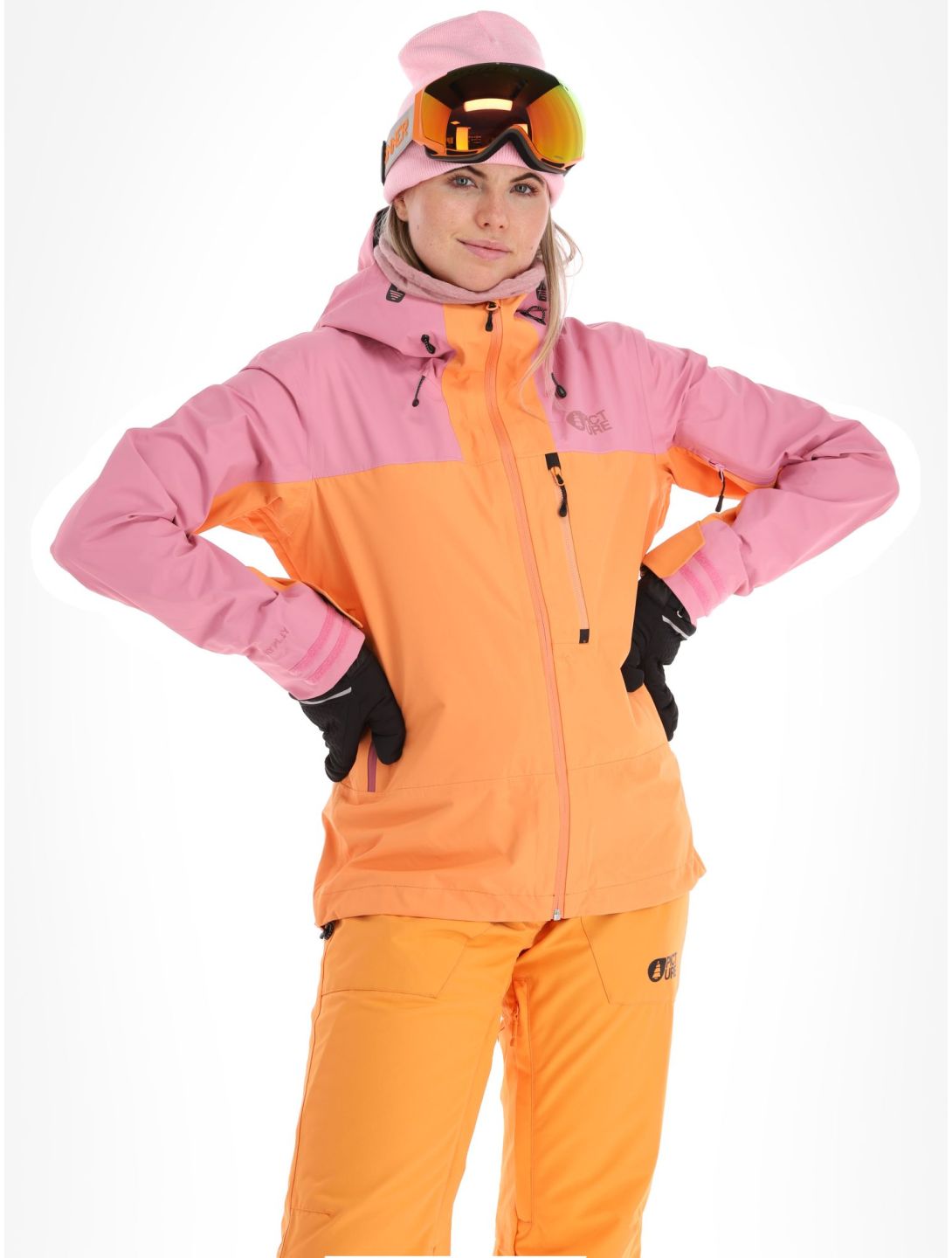 Picture, Sylva 3L hardshell ski-jas dames Tangerine oranje, roze 