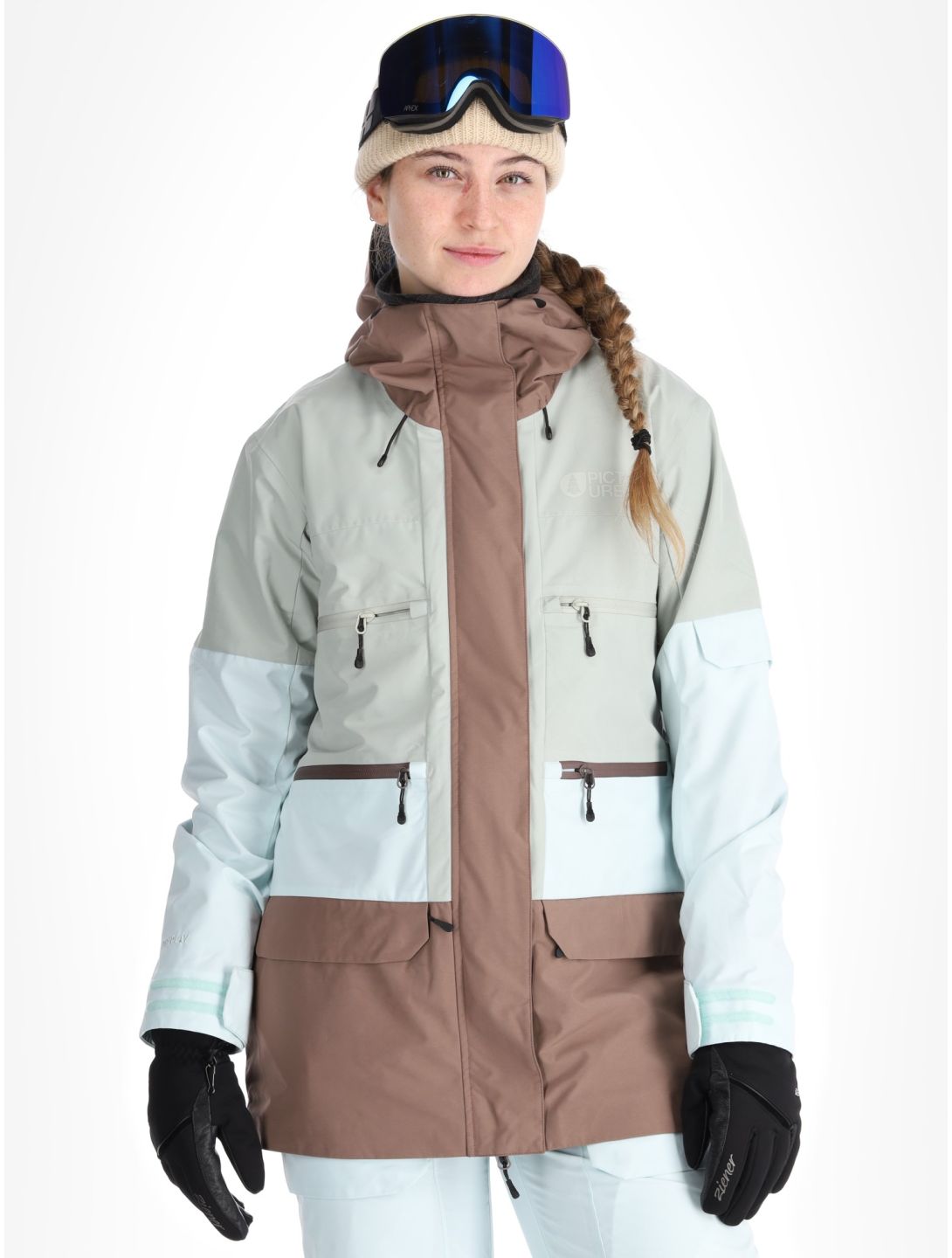 Picture, U68 ski-jas dames Pigeon Starlight Blue Deep Taupe blauw, bruin 