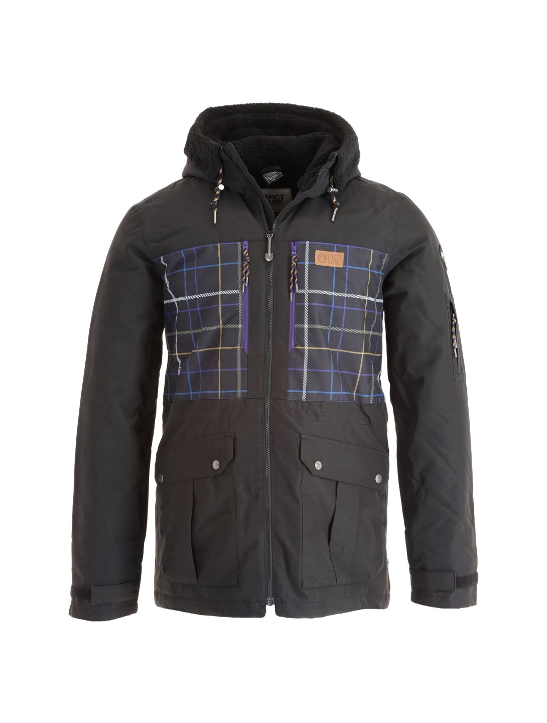 Picture, Vermont Jkt ski-jas heren tartan Zwart