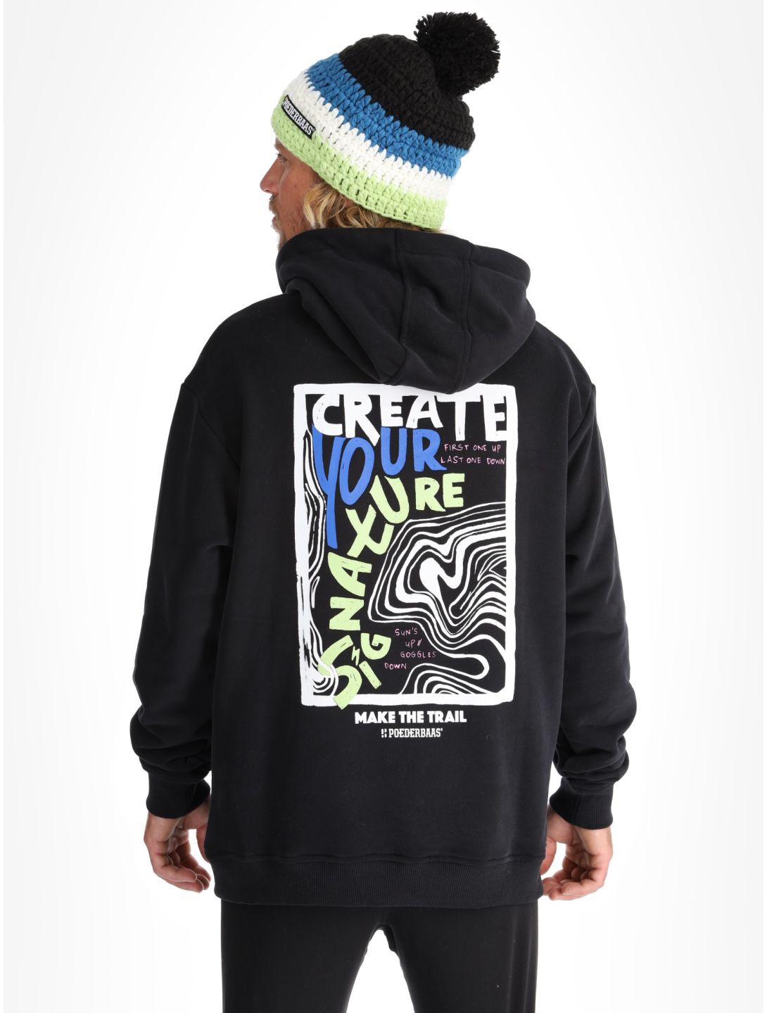 Poederbaas, Arty Hoody trui heren Black zwart 