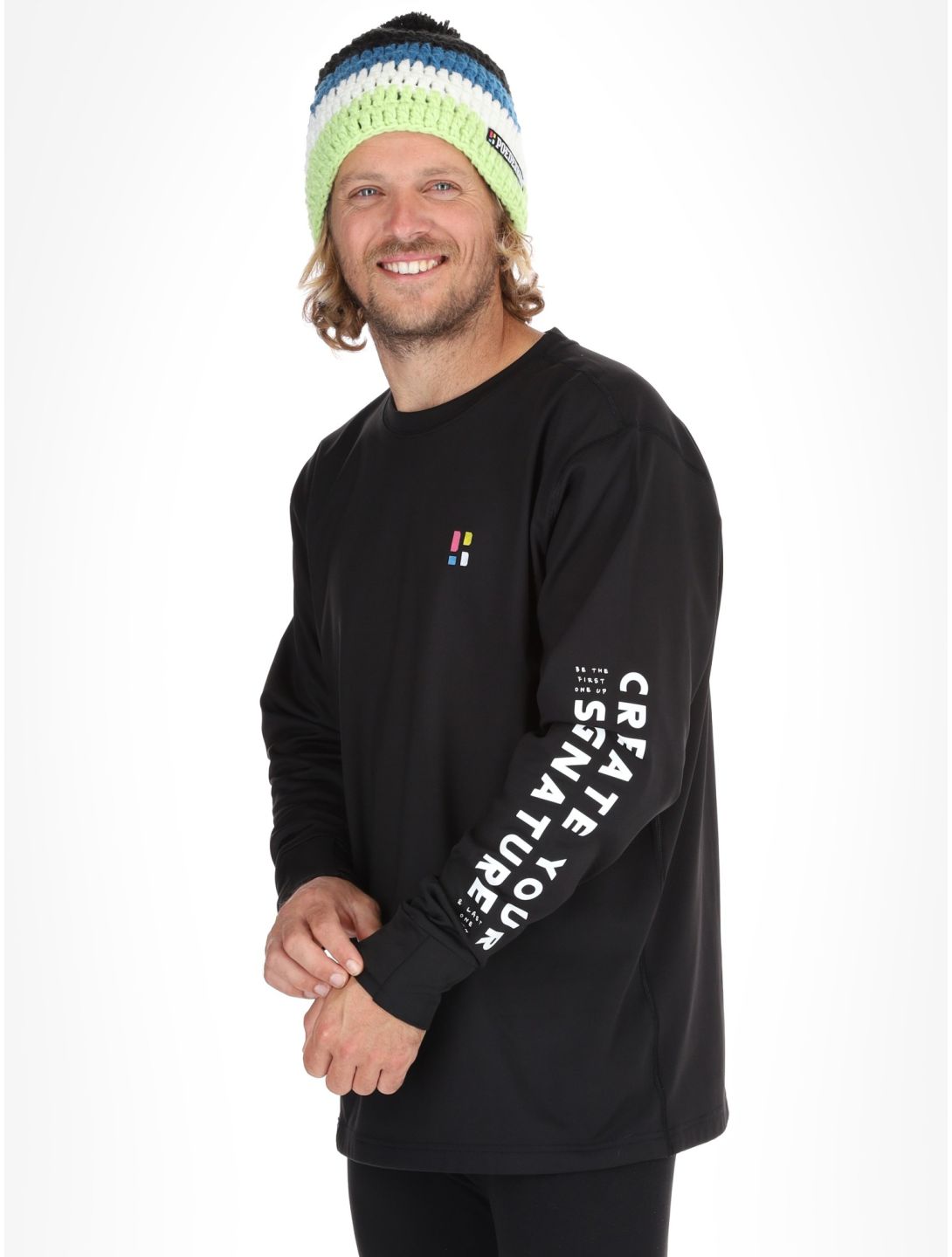 Poederbaas, Arty Longsleeve trui heren Black zwart 