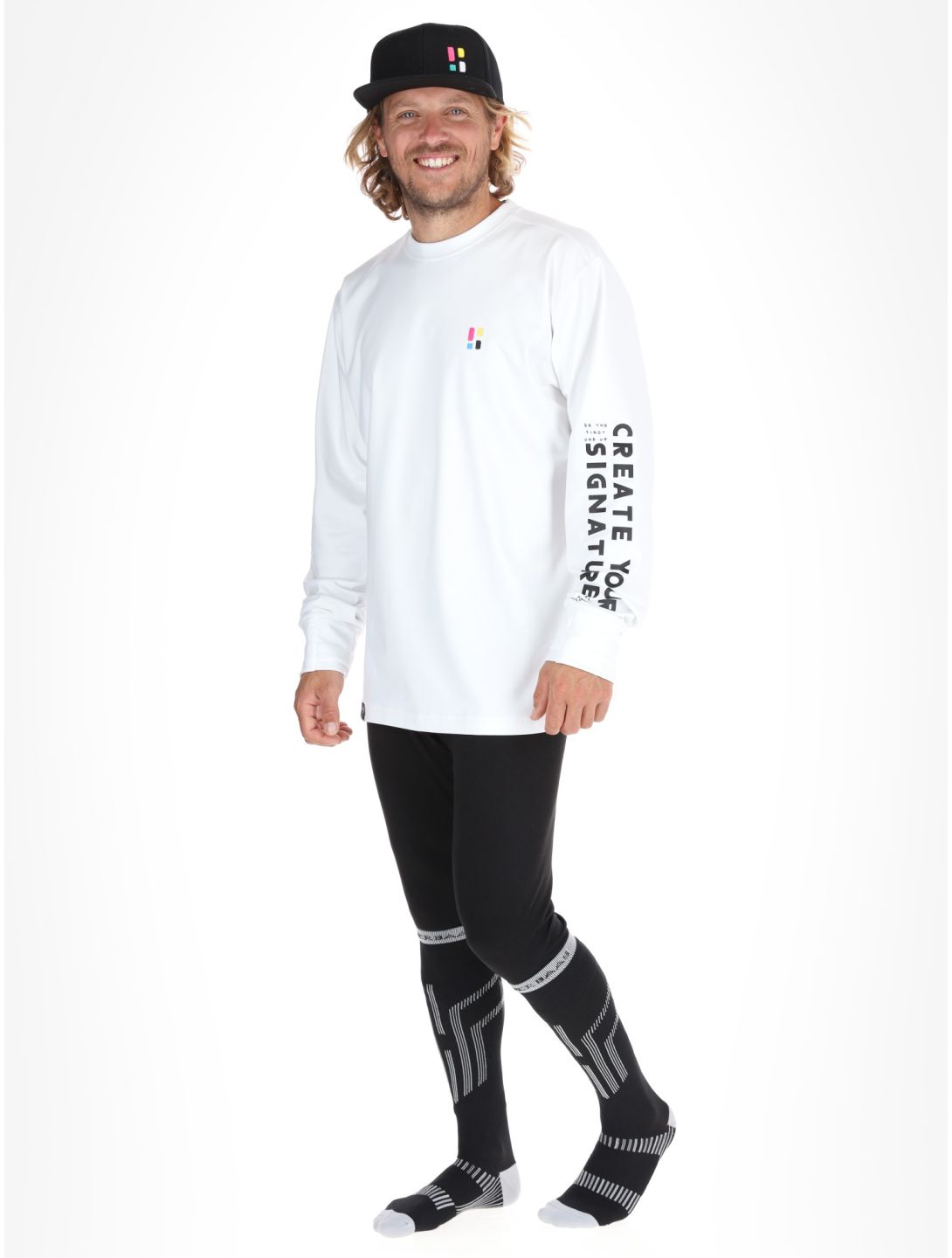 Poederbaas, Arty Longsleeve trui heren Off White wit 